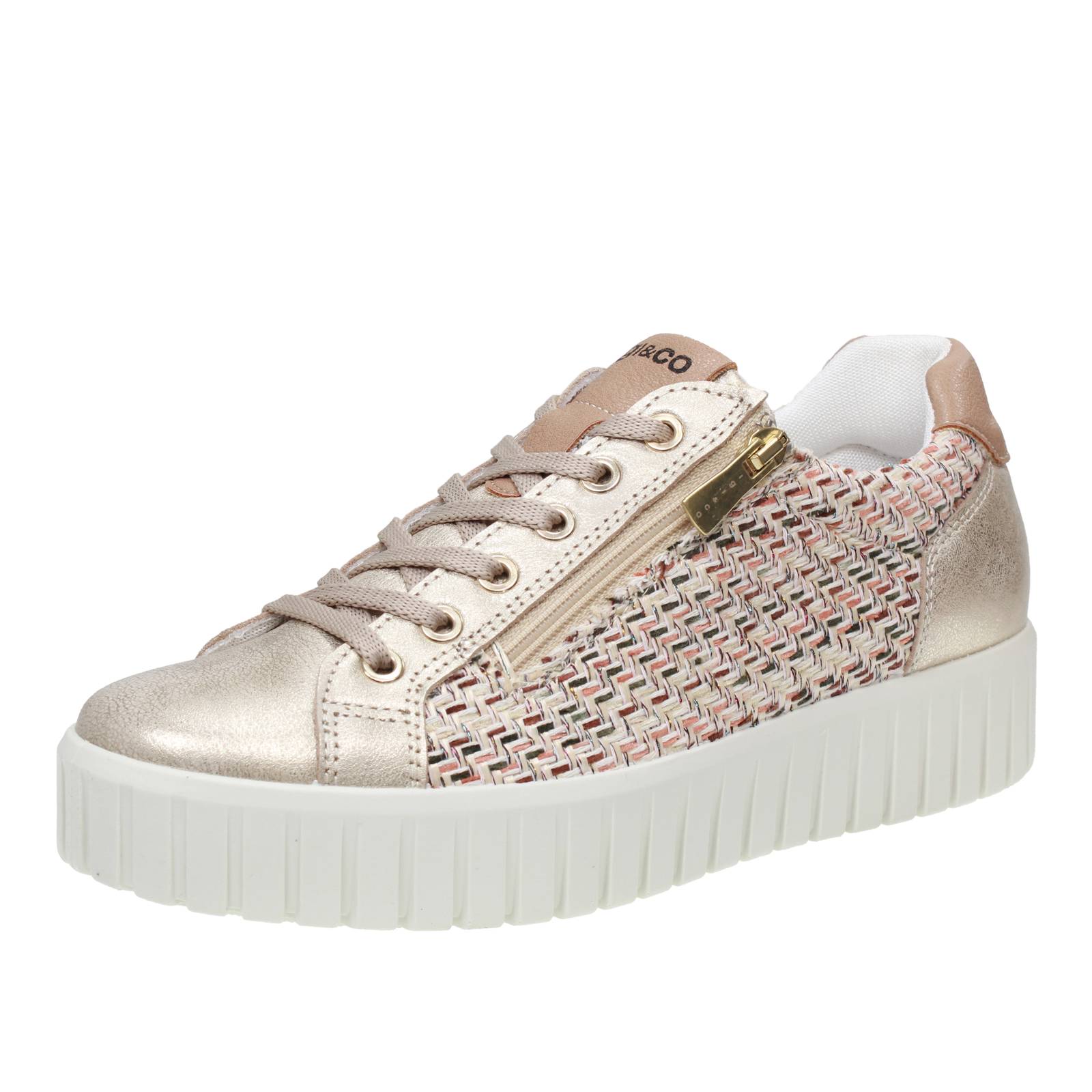 IGI & CO Ares - Sneakers platform in Pelle Donna platino