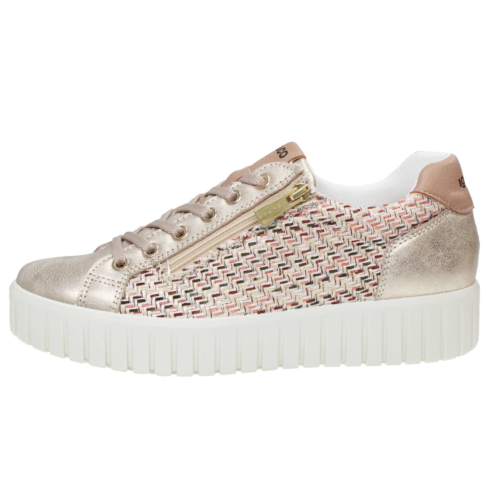 IGI &amp; CO Ares - Sneakers platform in Pelle Donna platino Foto 3