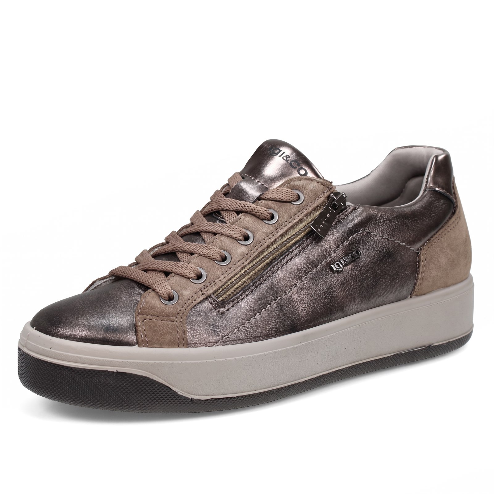 IGI & CO Ava - Sneakers à semelle compensée en cuir Femme bronze