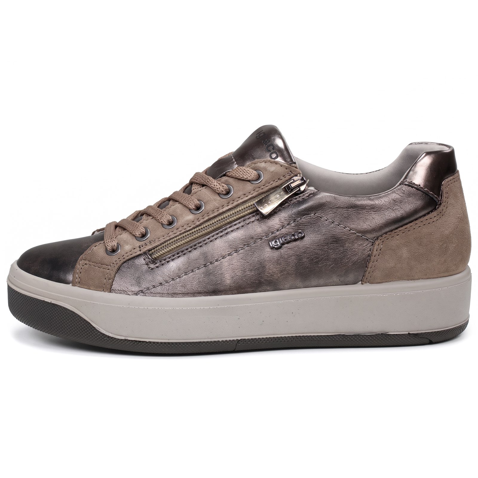IGI &amp; CO Ava - Sneakers à semelle compensée en cuir Femme bronze Photo 4
