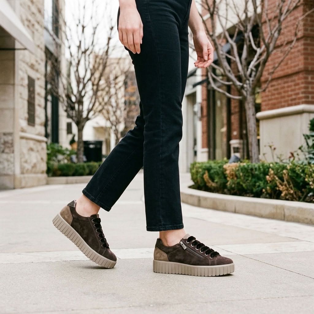 IGI &amp; CO Ares - Sneakers à semelle surélevée en daim Femme brun marron Photo 2