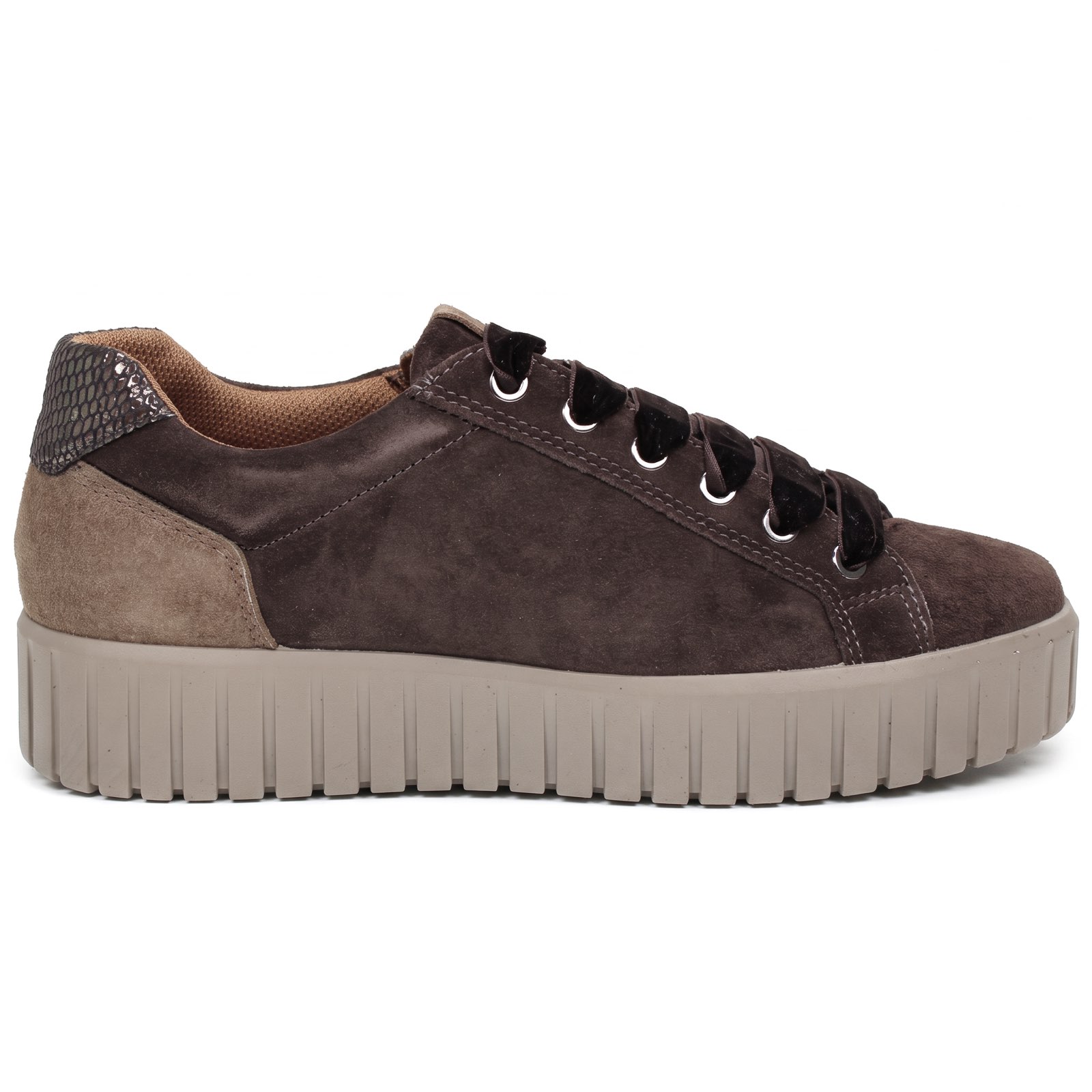 IGI &amp; CO Ares - Sneakers à semelle surélevée en daim Femme brun marron Photo 3