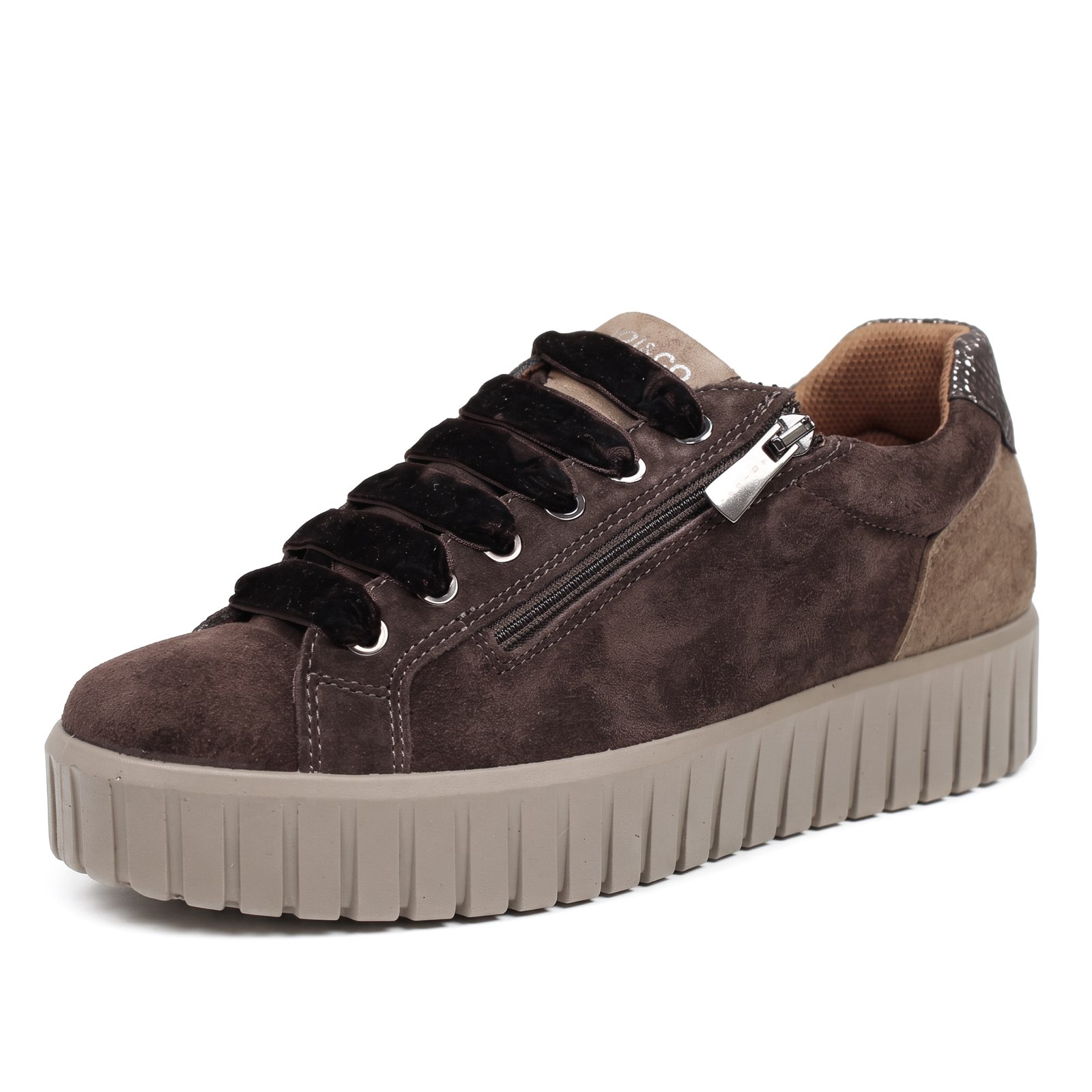 IGI & CO Ares - Sneakers à semelle surélevée en daim Femme brun marron