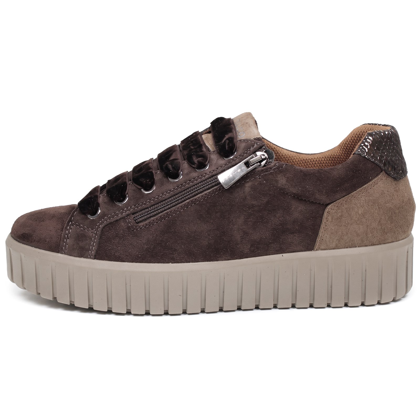 IGI &amp; CO Ares - Sneakers à semelle surélevée en daim Femme brun marron Photo 4