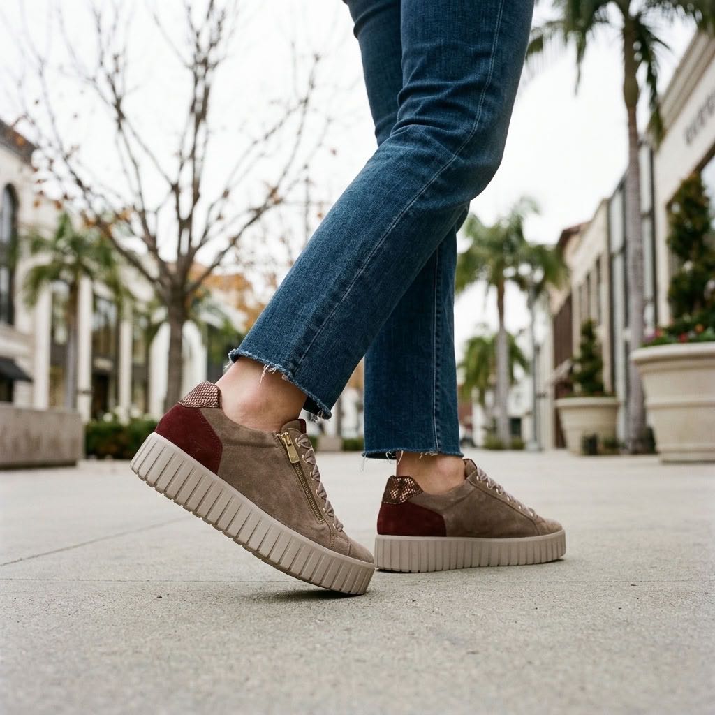 IGI &amp; CO Ares - Sneakers à semelle surélevée en daim Femme sable Photo 2