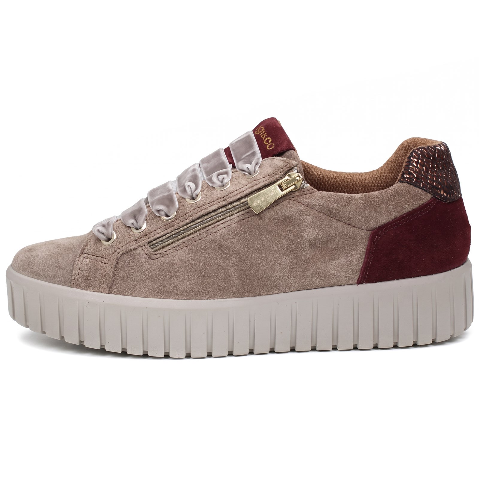 IGI &amp; CO Ares - Sneakers à semelle surélevée en daim Femme sable Photo 4