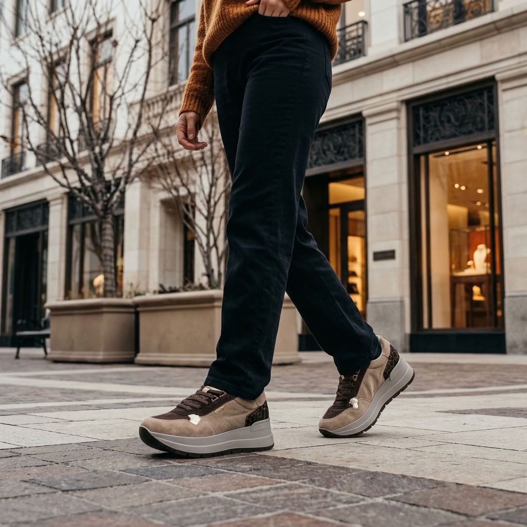 IGI &amp; CO Kola - Sneakers à semelle compensée en daim Femme beige Photo 2