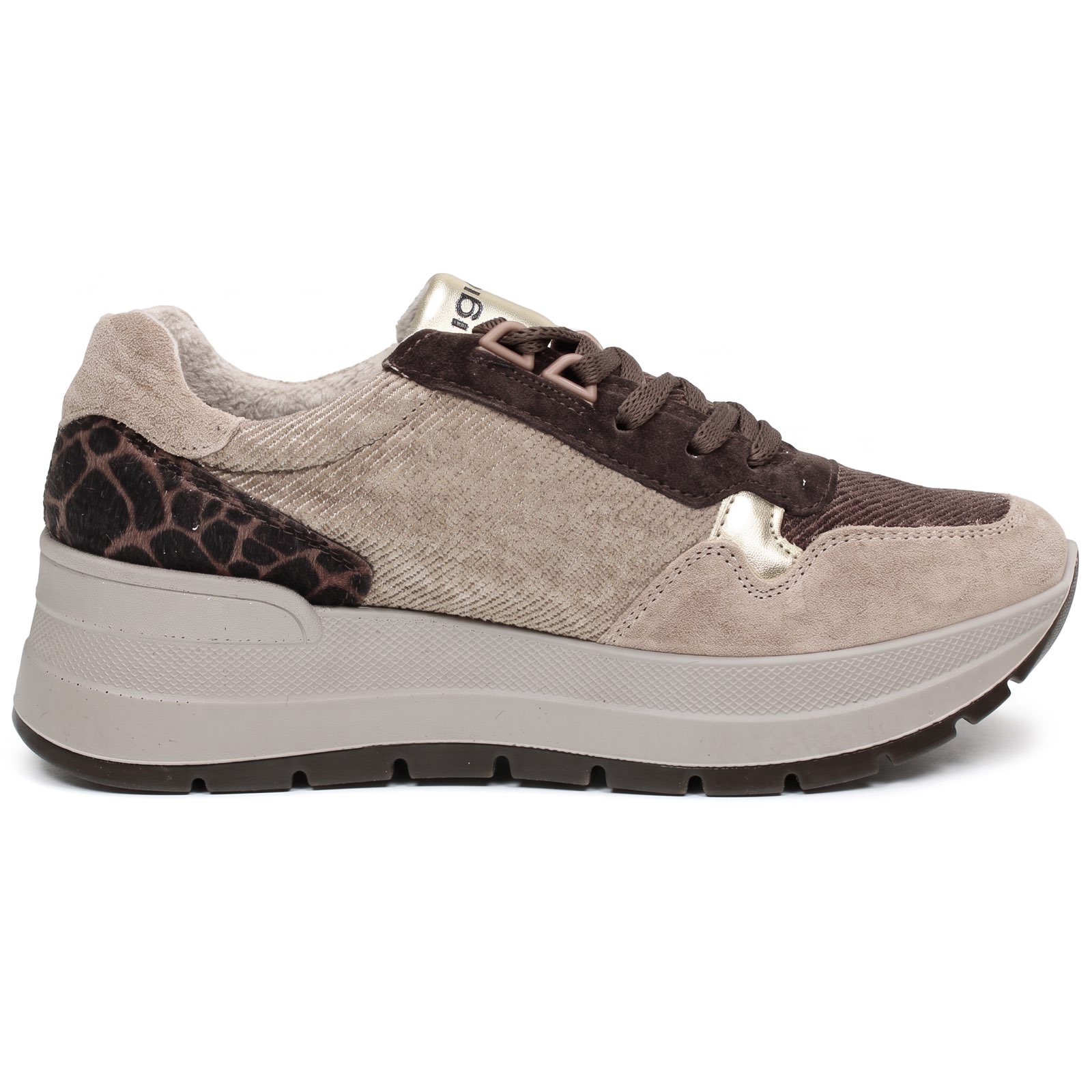 IGI &amp; CO Kola - Sneakers à semelle compensée en daim Femme beige Photo 3