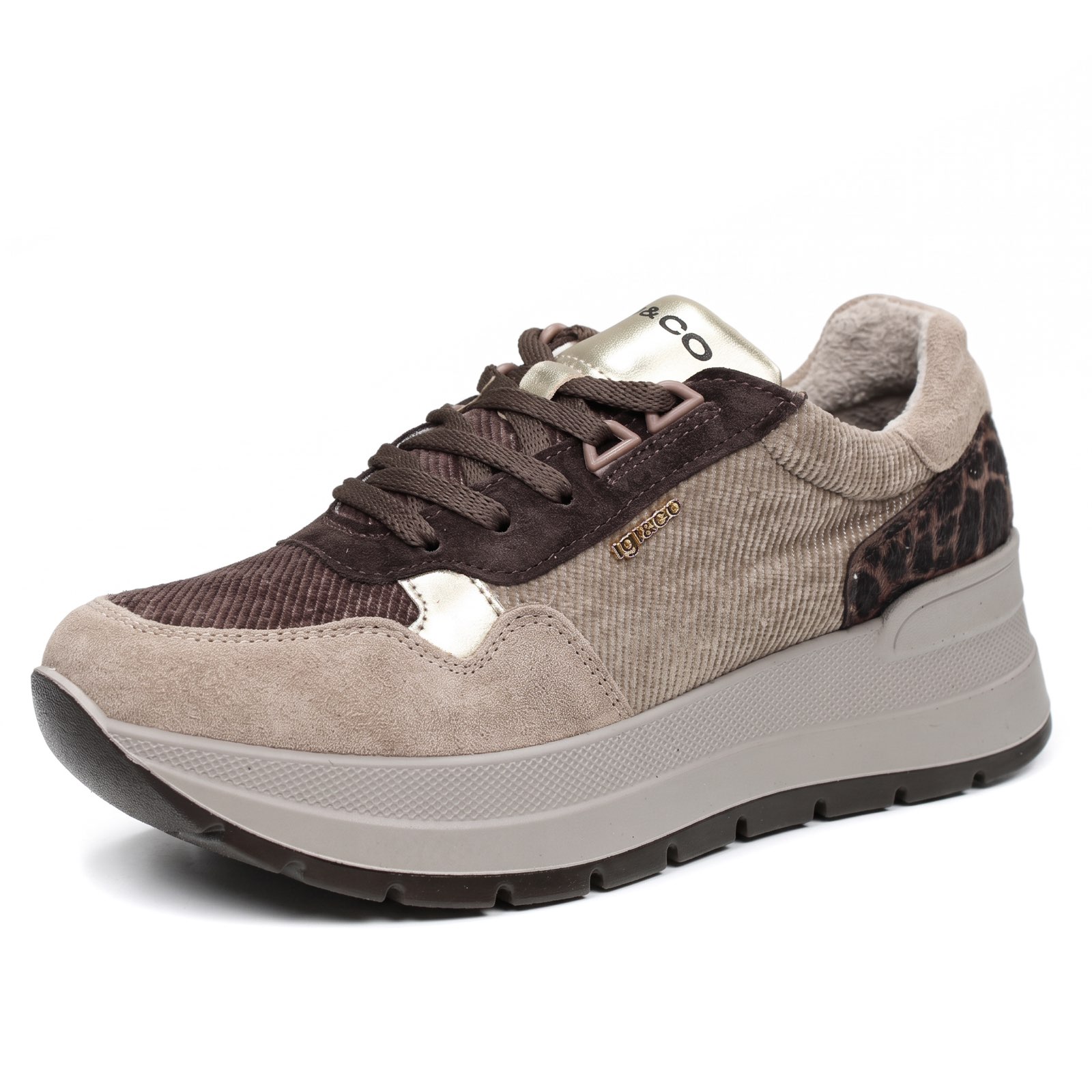 IGI & CO Kola - Sneakers à semelle compensée en daim Femme beige