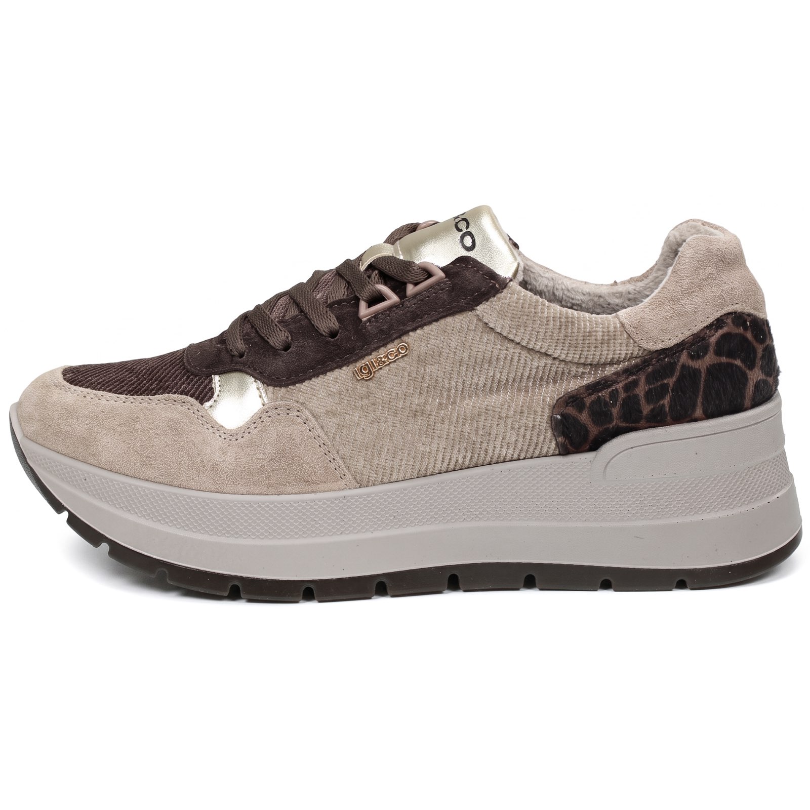 IGI &amp; CO Kola - Sneakers à semelle compensée en daim Femme beige Photo 4