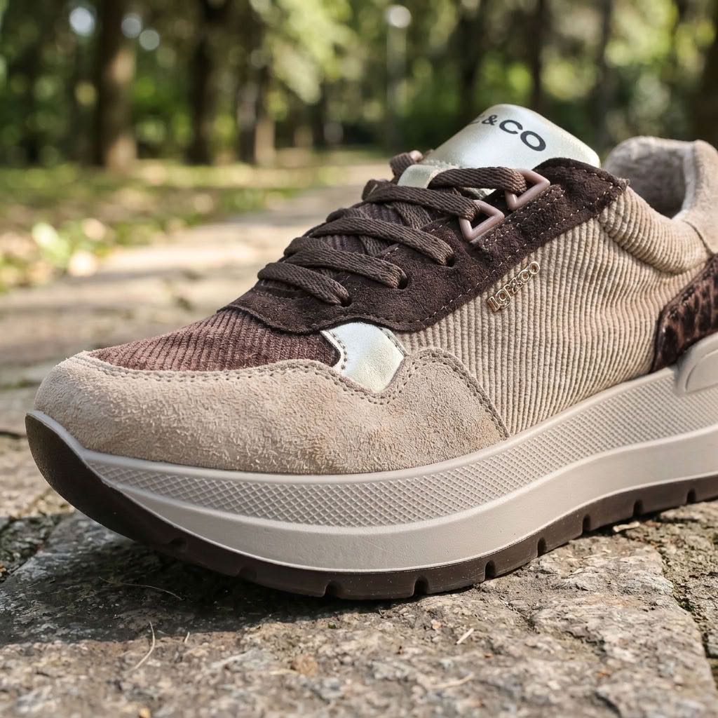 IGI &amp; CO Kola - Sneakers à semelle compensée en daim Femme beige Photo 5