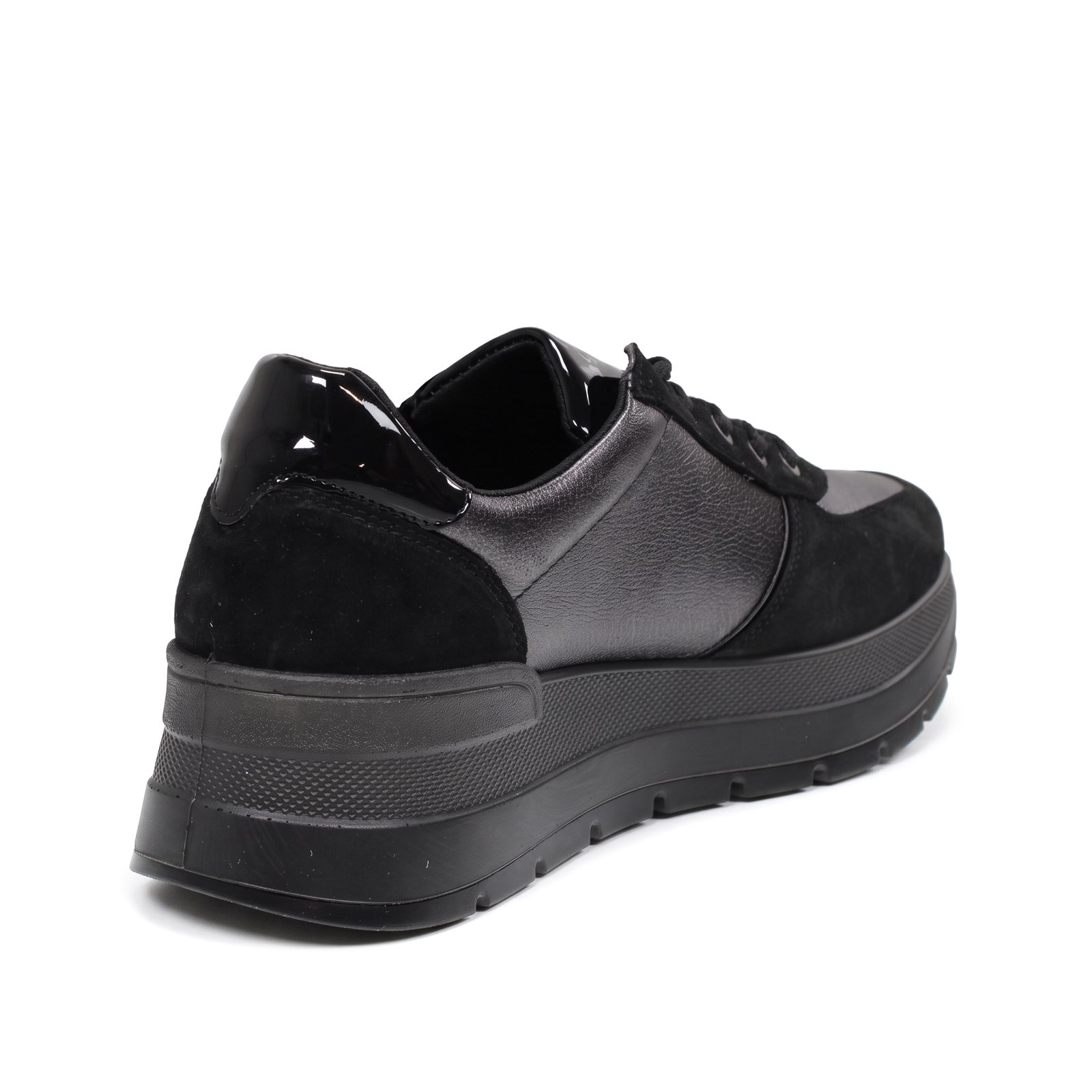 IGI &amp; CO Kola - Sneakers à semelles compensées en cuir Femme noir Photo 6