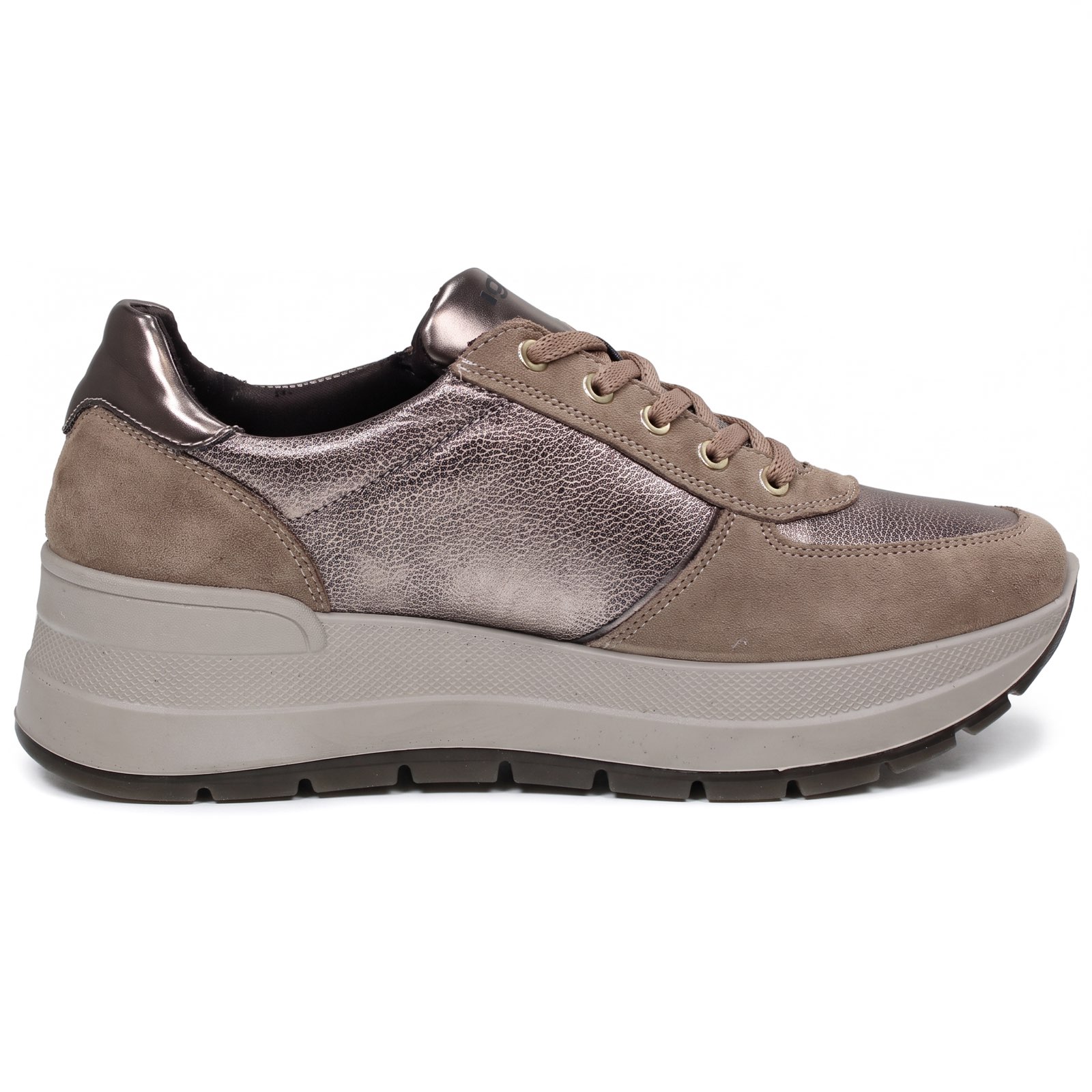 IGI &amp; CO Kola - Sneakers à semelles compensées en cuir Femme sable Photo 3