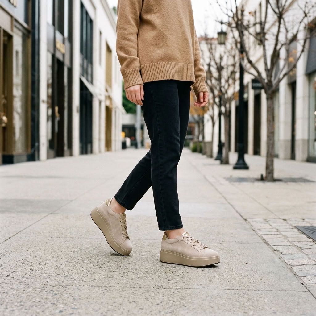IGI &amp; CO Ally - Sneakers en daim à talon compensé Femme sable Photo 2