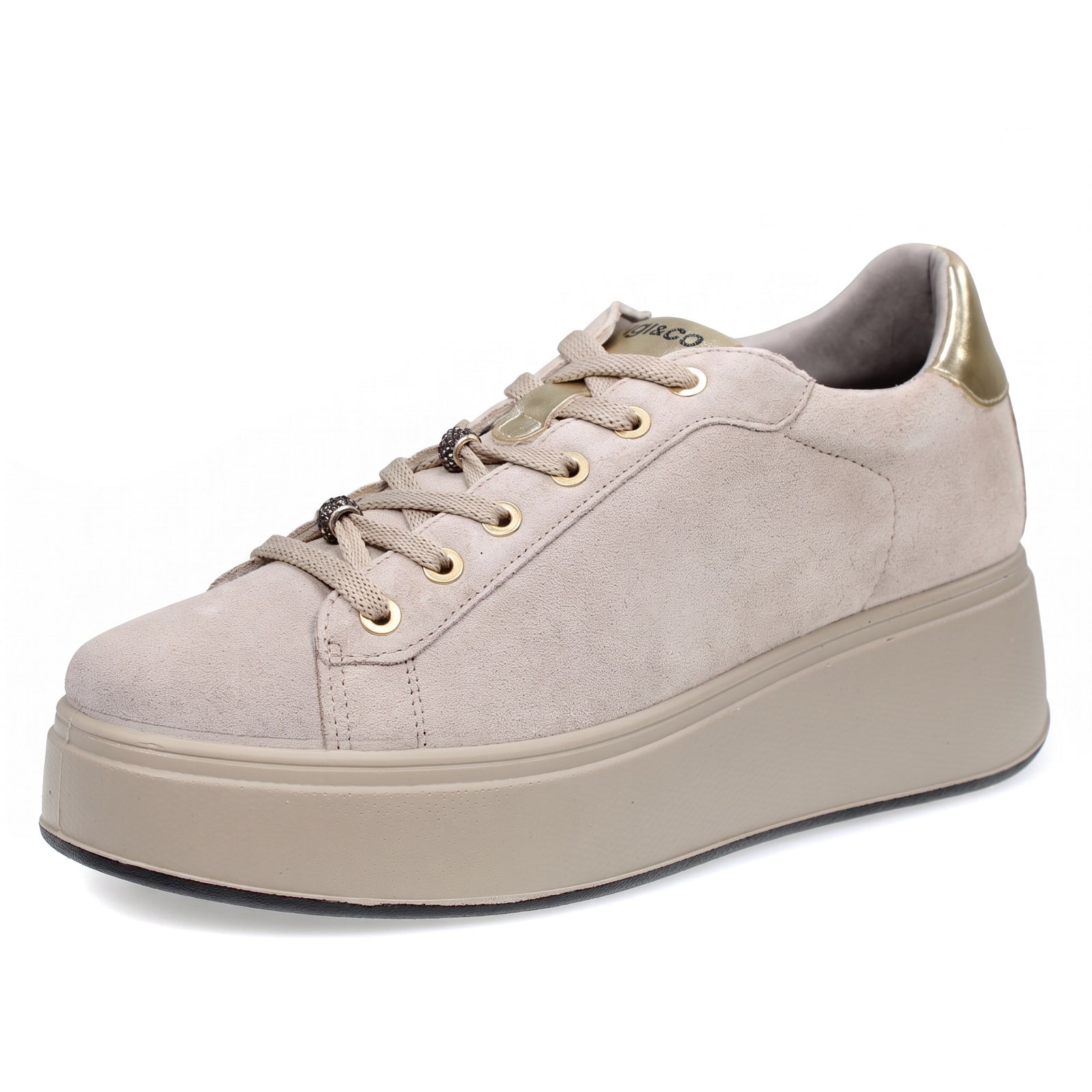 IGI & CO Ally - Sneakers en daim à talon compensé Femme sable