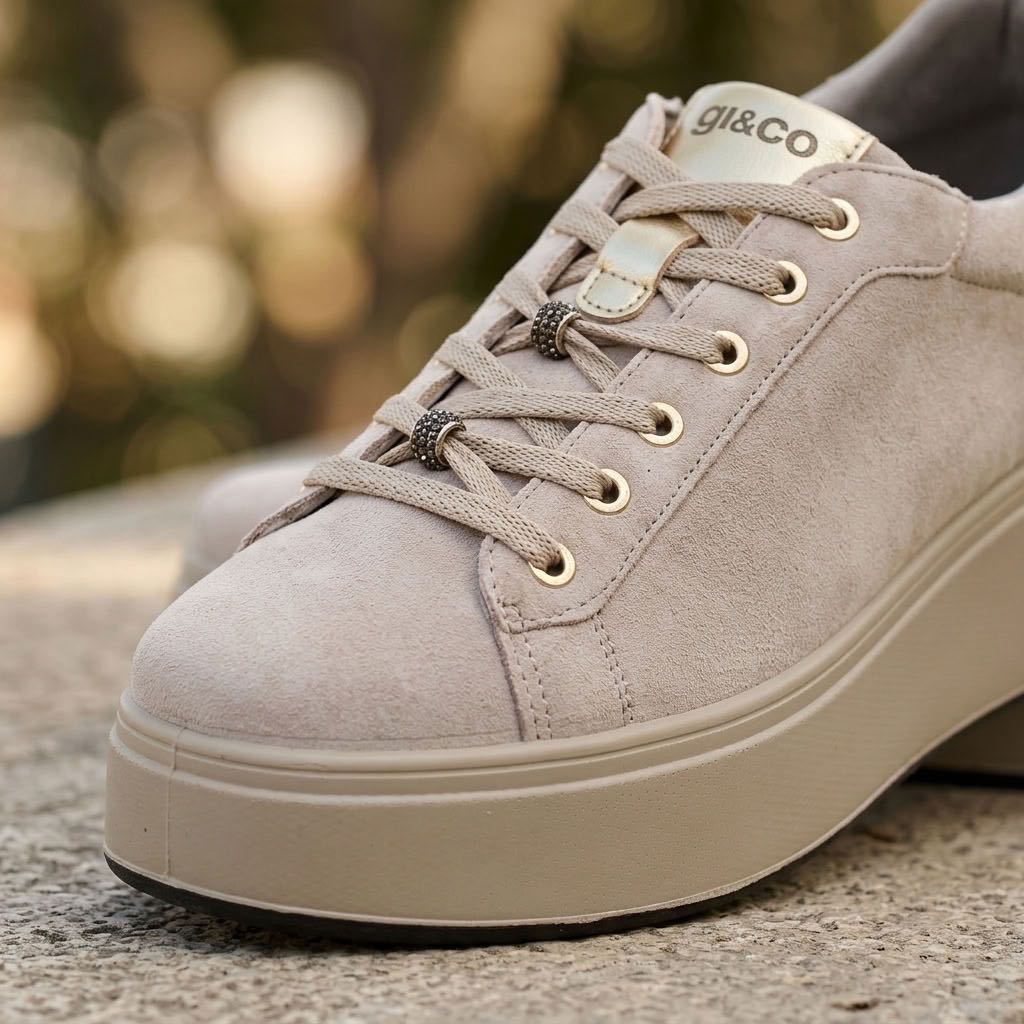 IGI &amp; CO Ally - Sneakers en daim à talon compensé Femme sable Photo 5