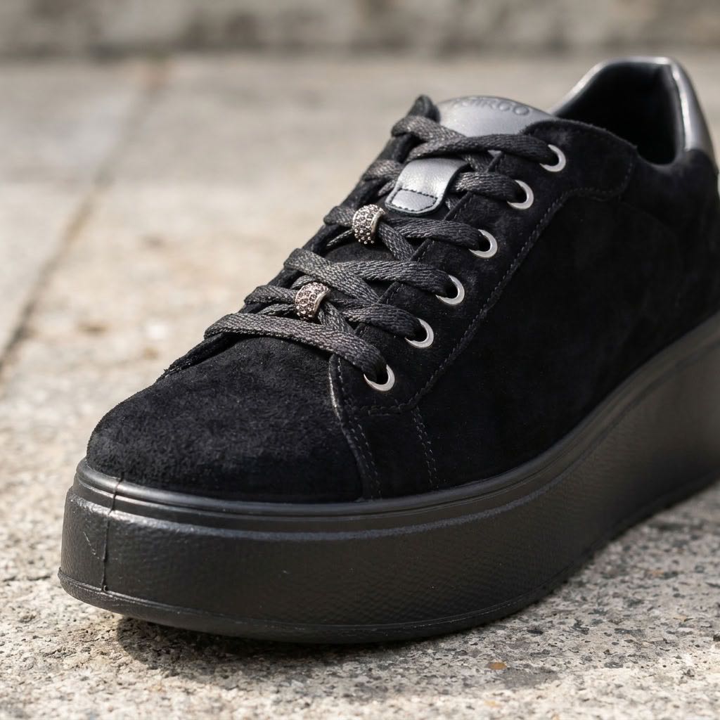 IGI &amp; CO Ally - Sneakers en daim à talon compensé Femme noir Photo 5