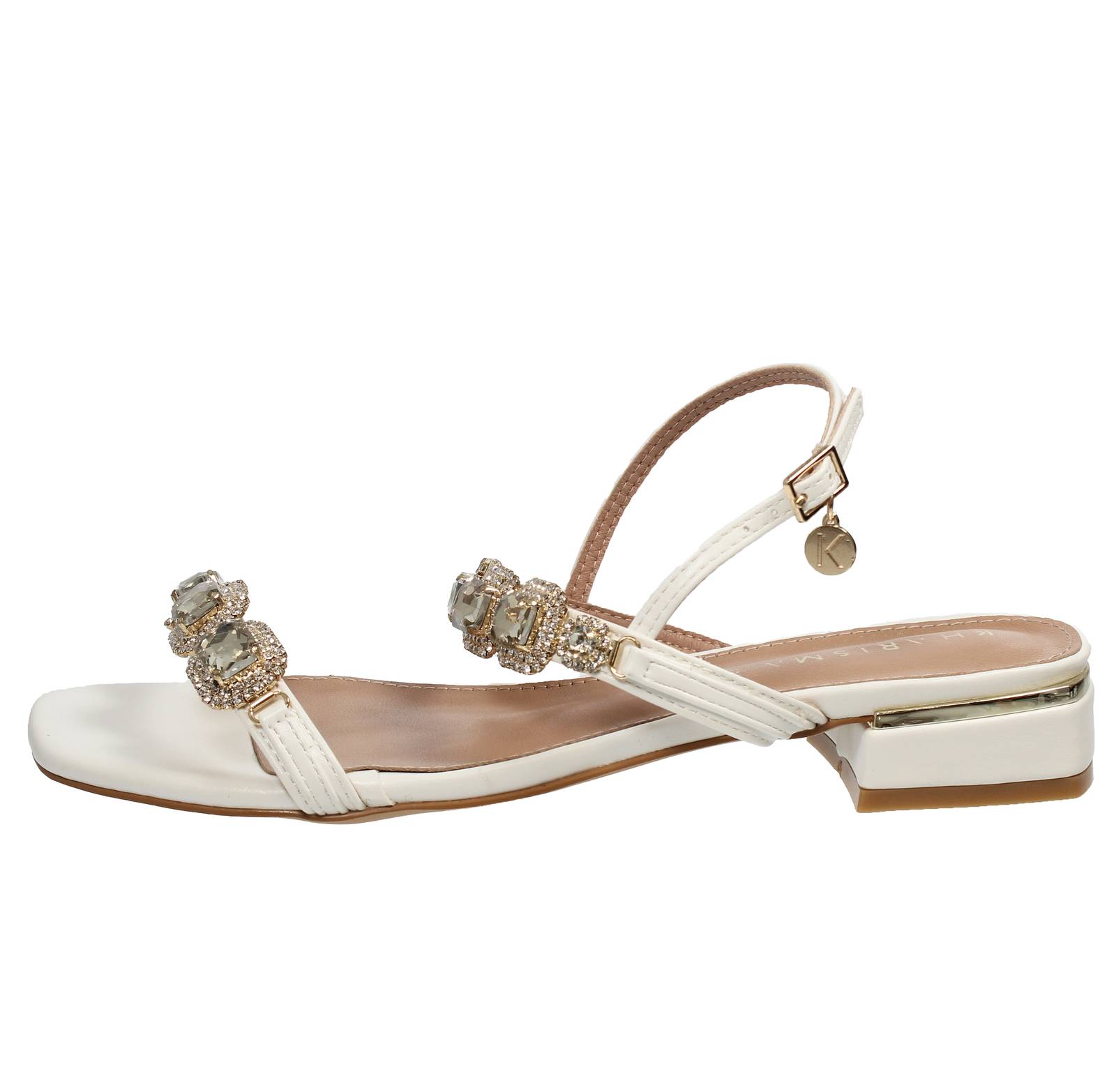 FERRE' F-120 SANDALI SCARPE DONNA FIBBIA CINTURINO BLOCCHETTO PELLE