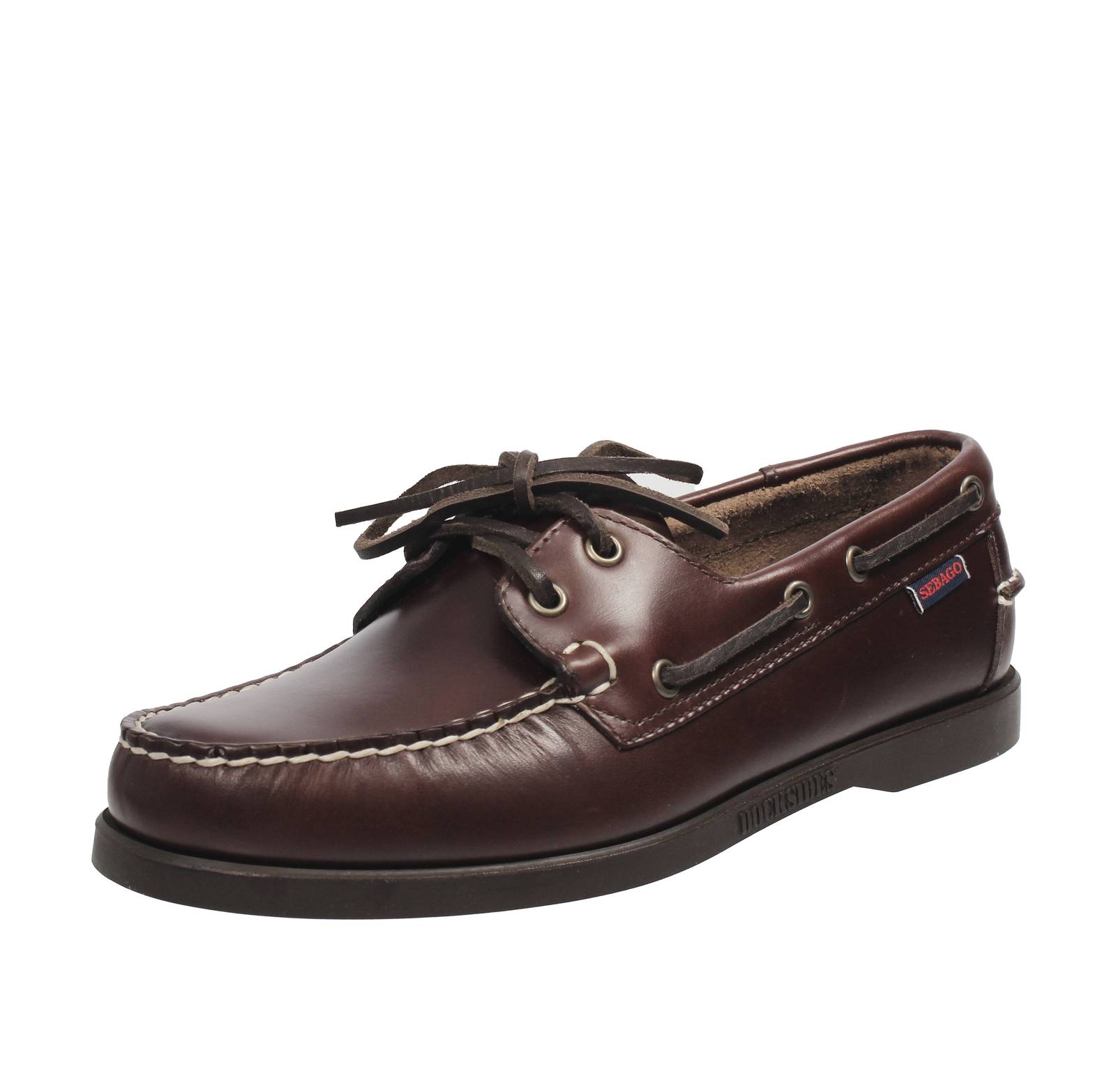 Sebago Docksides Portland Waxed - Vela In Pelle T.moro - Uomo Scarpe - Foto 4 di 4