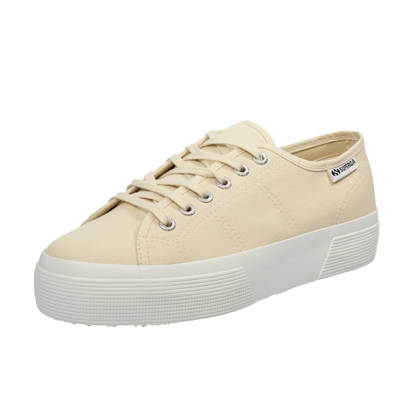 SUPERGA 3740 - Sneakers platform in tessuto Donna beige
