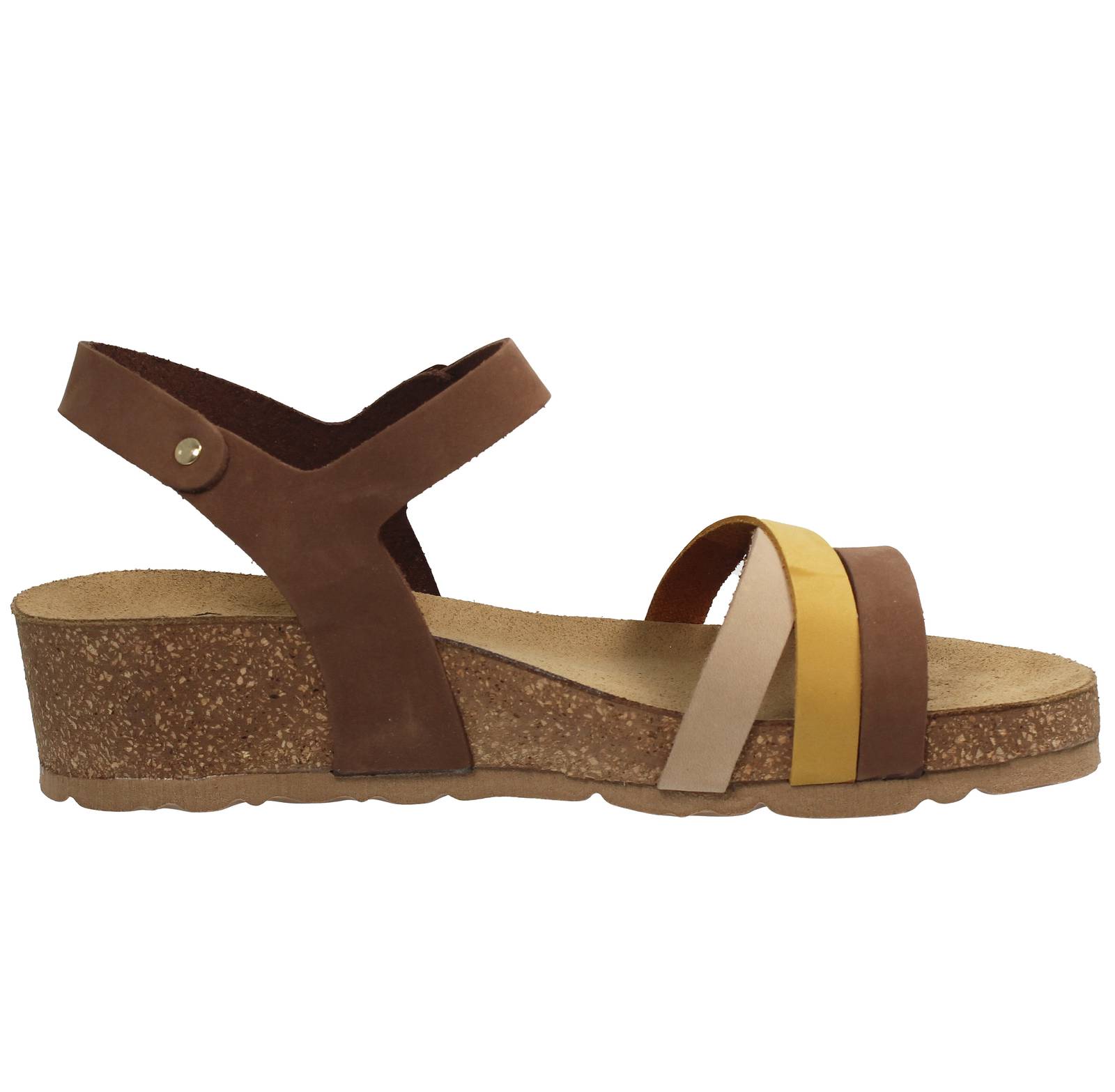 MISS DESIRE Wedge Leather Sandals Woman multicolor Photo 2