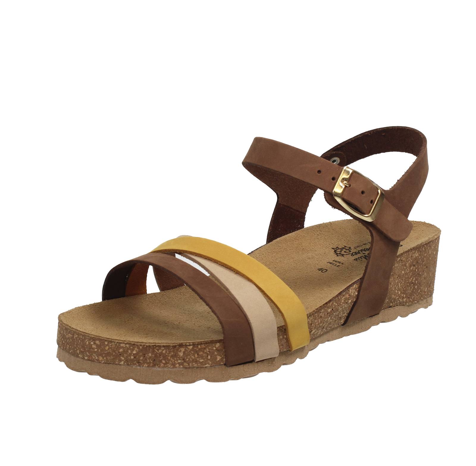 Мисс Дезире Сандали в разноцветном платье Pelle Con Zeppa - Донна Скарпе Сандали Зеппа