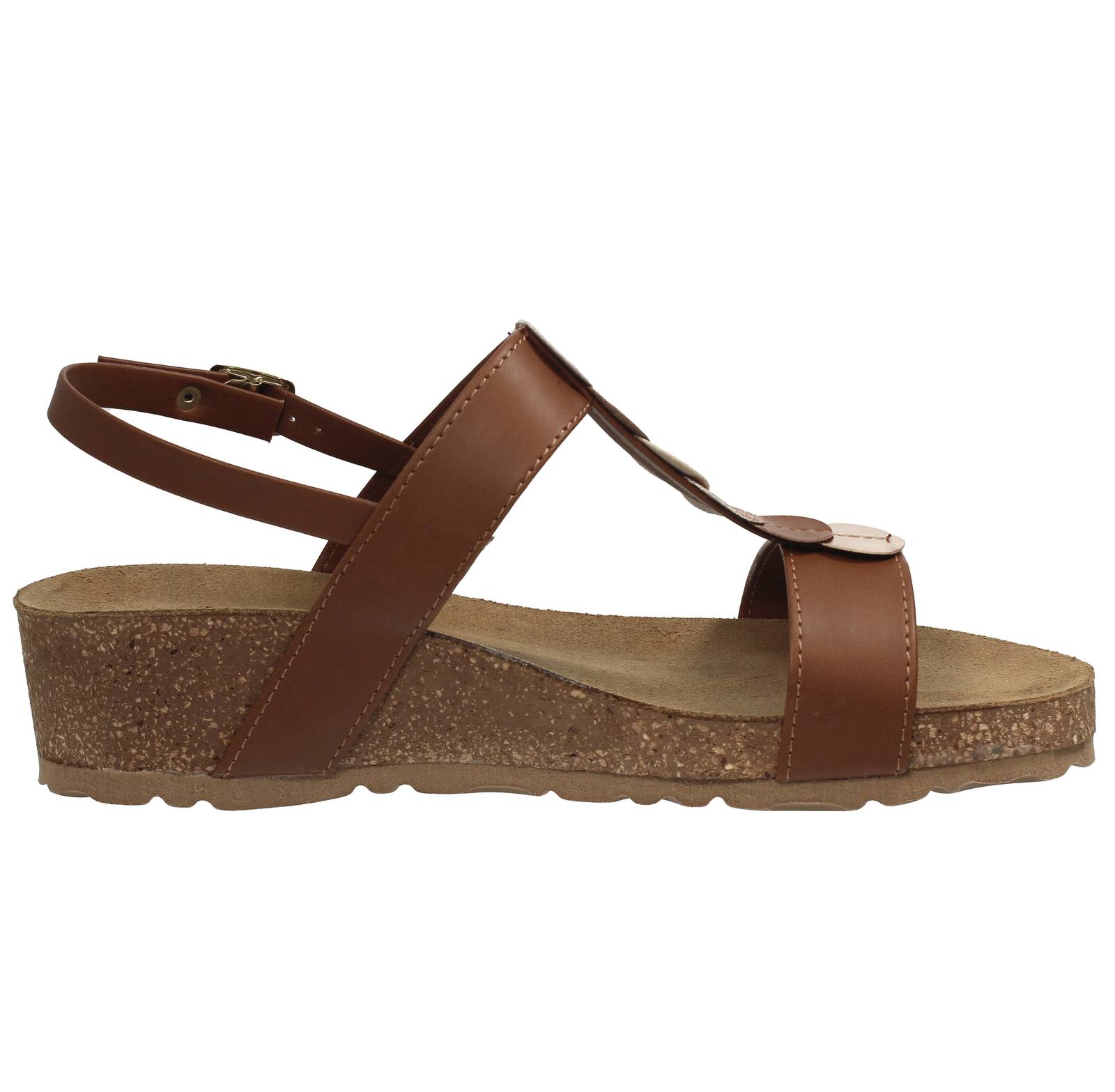MISS DESIRE Wedge and Strap Sandals Woman brown Photo 2