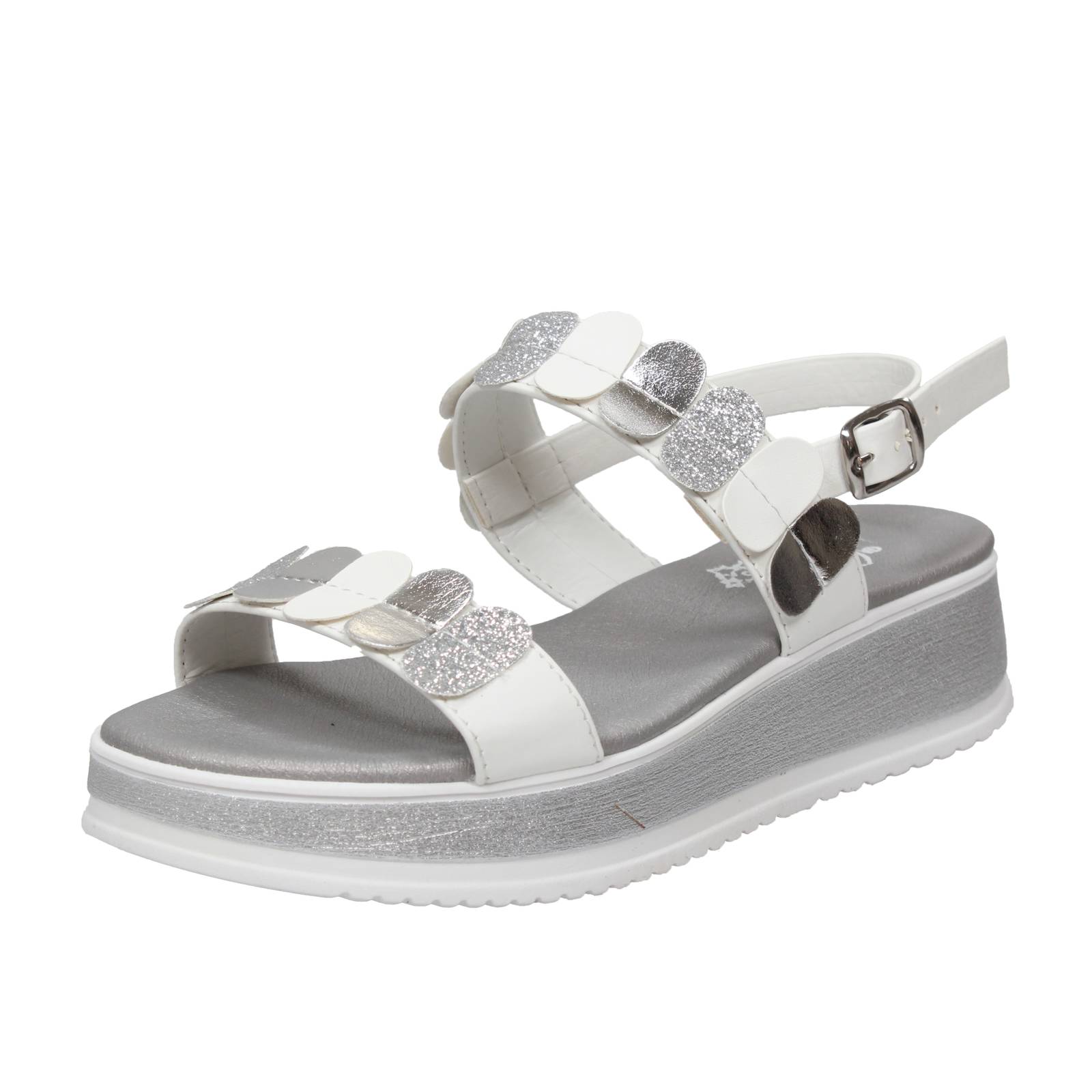 MISS DESIRE Platform sandals with buckle Kids white