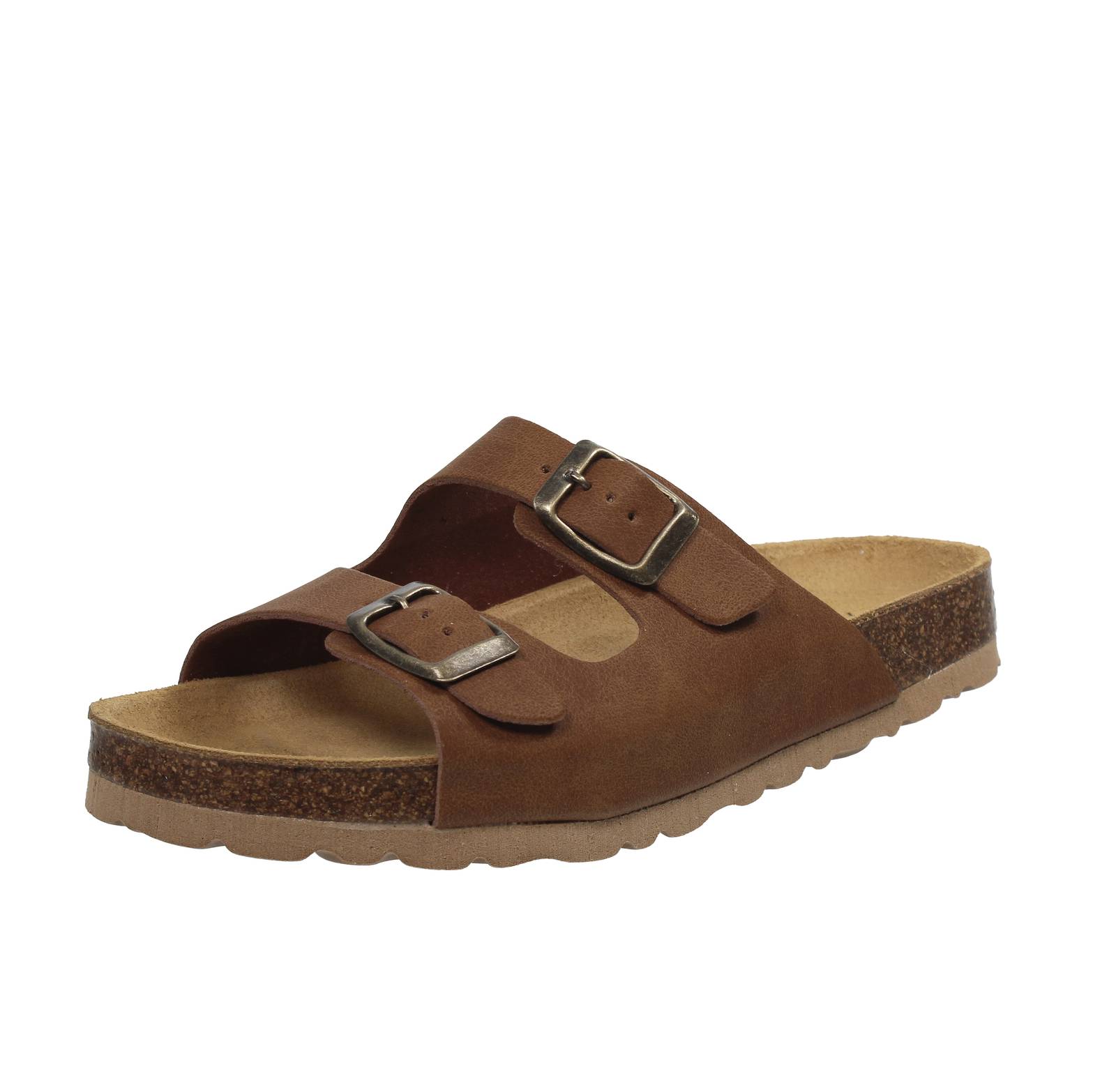 MISS DESIRE Slippers with double buckle Kids brown
