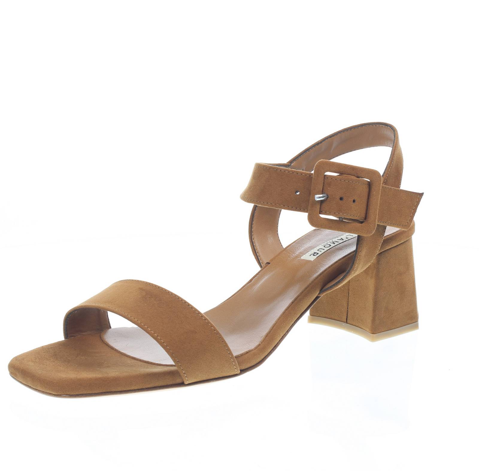 L'AMOUR  Sandalen aus Veloursstoff mit Absatz Damen braun