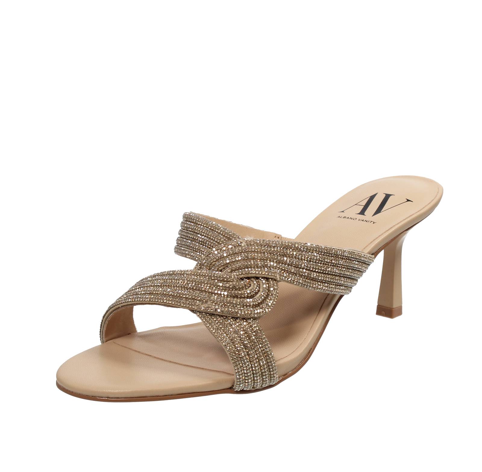 Сандалии Lamour в бежевом цвете Strass Con Tacco - Donna Scarpe Sandali Tacco