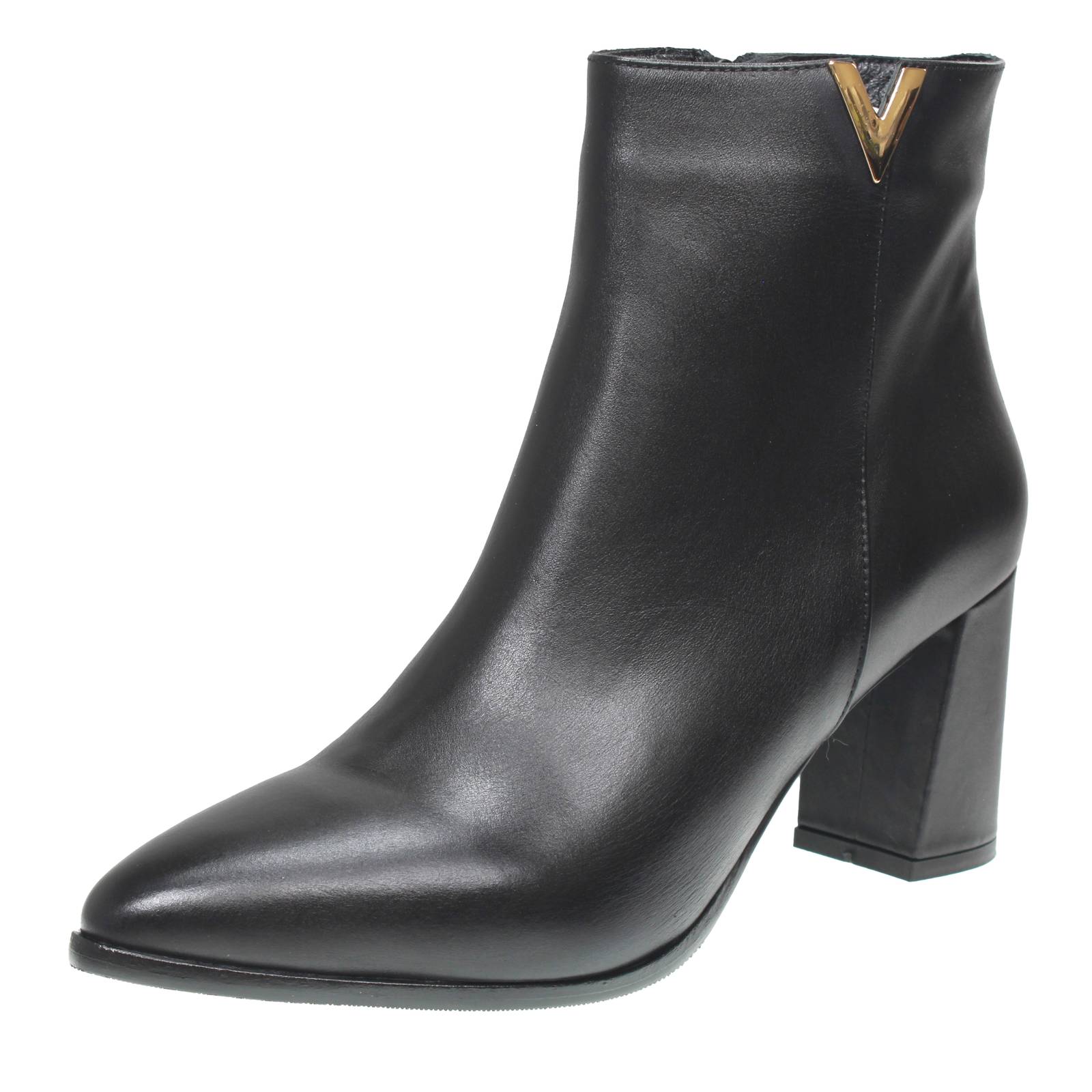 L'amour Lederstiefeletten mit Reißverschluss schwarz - Damenschuhe