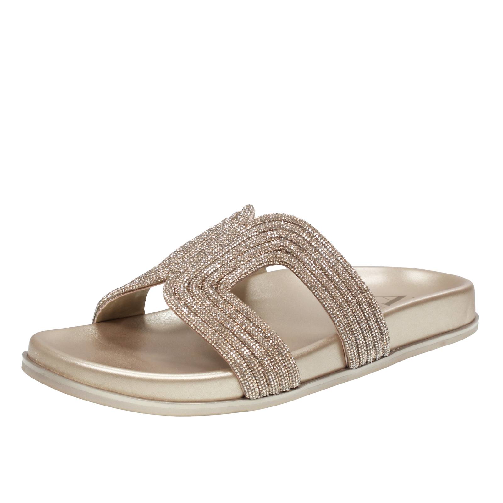 AV ALBANO VANITY Strass-Pantoffeln Damen platin