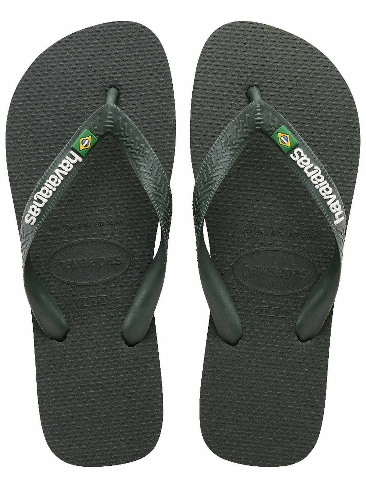 Логотип Havajanas Brasil Grün - Größe 37-38 на ремешке Herrenschuhe Pantoletten