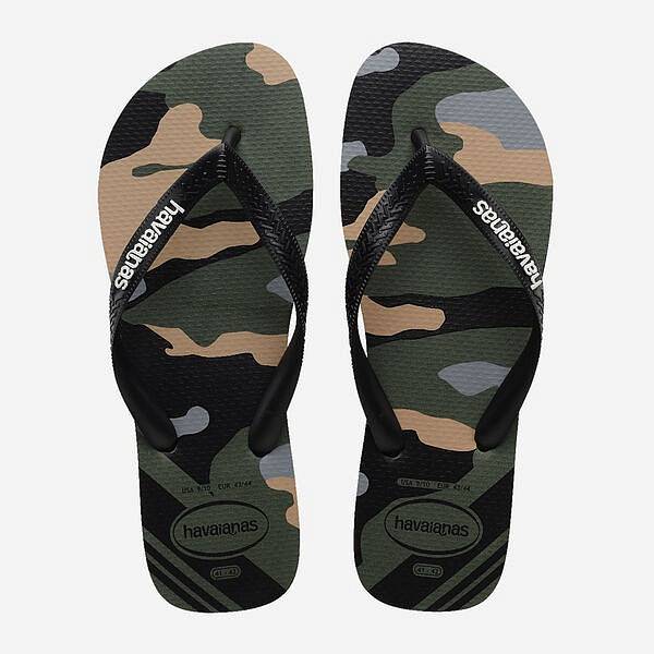 Havajanas Top Camu Grün - Größe 45-46 Herrenschuhe Pantoletten Band