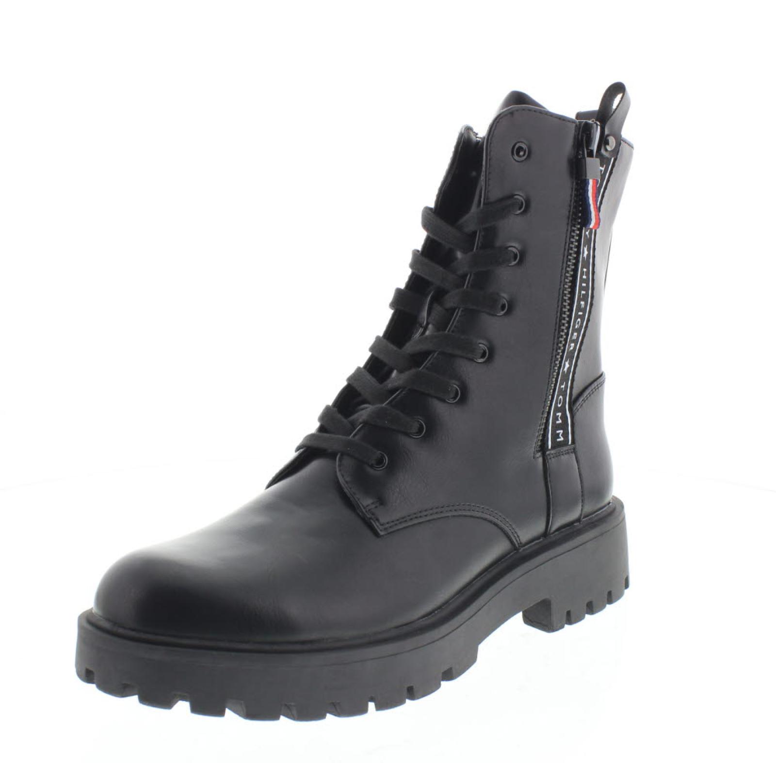 TOMMY HILFIGER Laced Ankle Boots Leatherette 30/34 Kids black