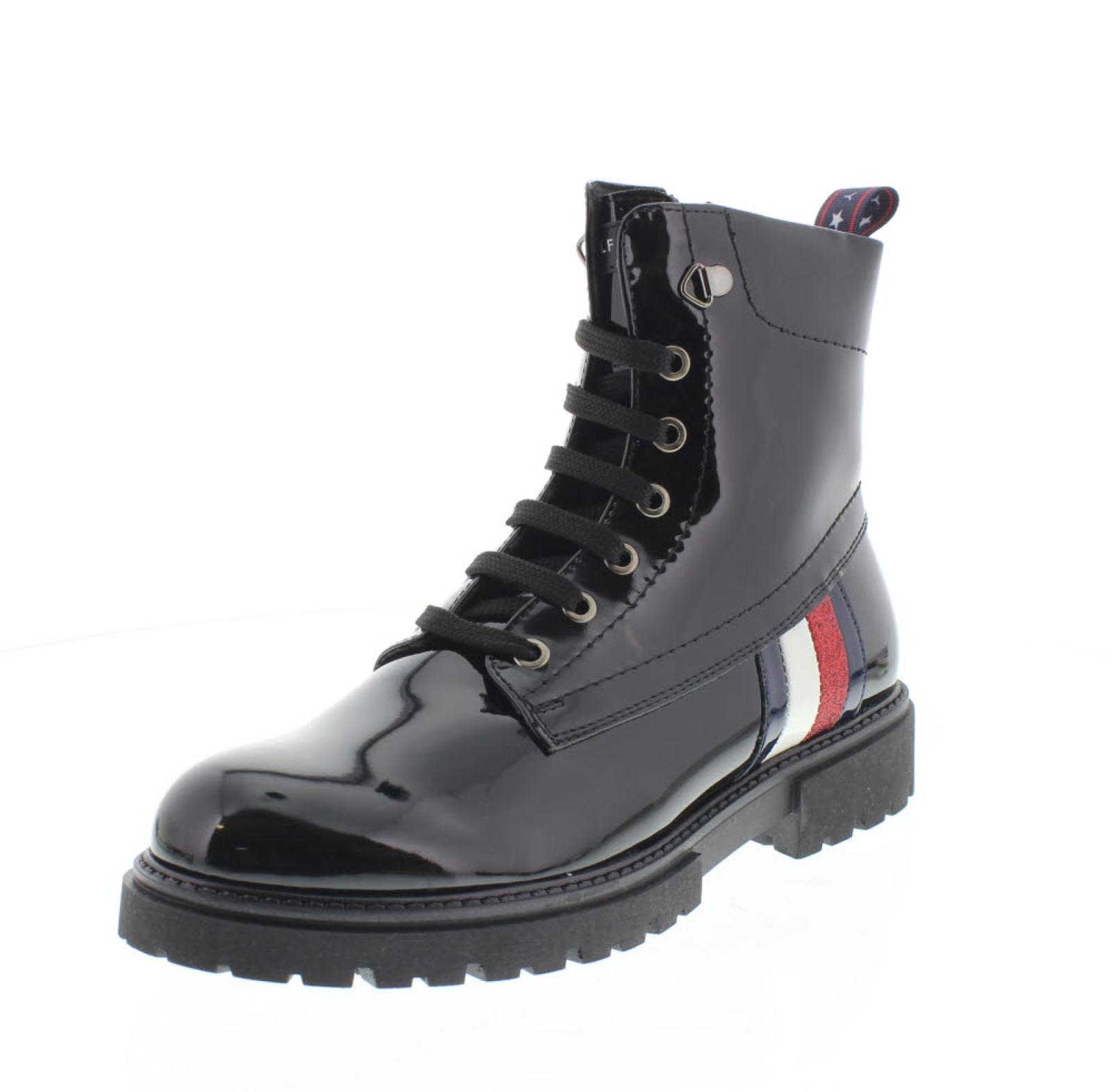 TOMMY HILFIGER Laced Ankle Boot Patent 30/34 Kids black