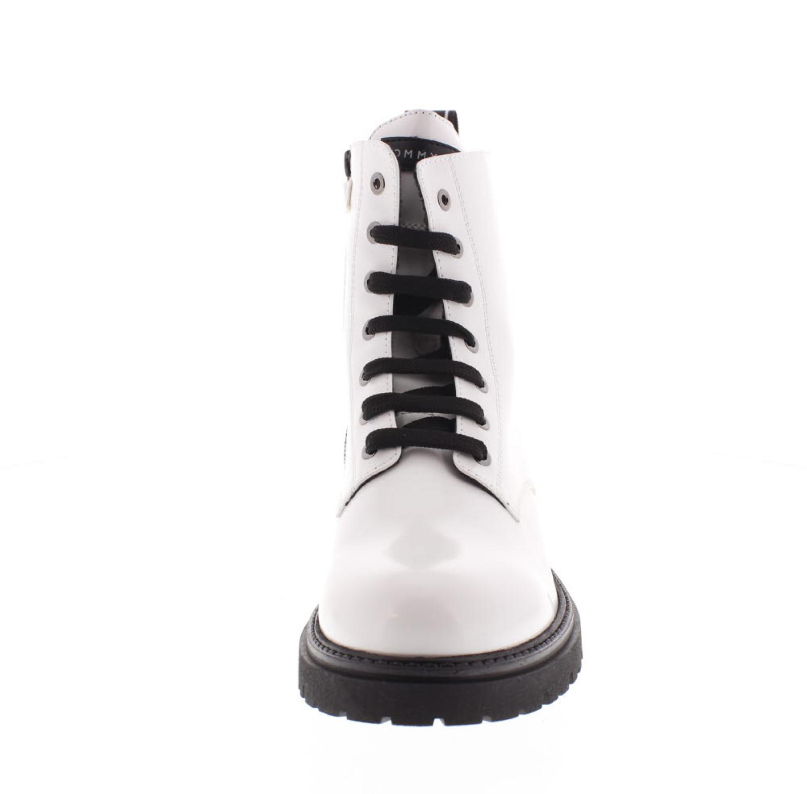 TOMMY HILFIGER Glossy Laced Ankle Boot 30/34 Kids white Photo 3