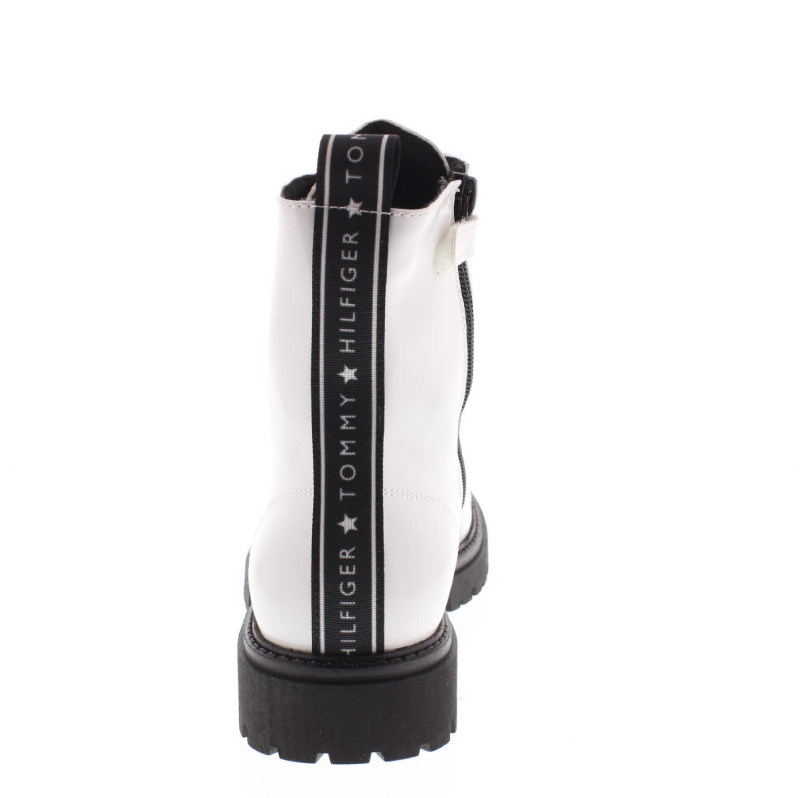 TOMMY HILFIGER Glossy Laced Ankle Boot 30/34 Kids white Photo 5
