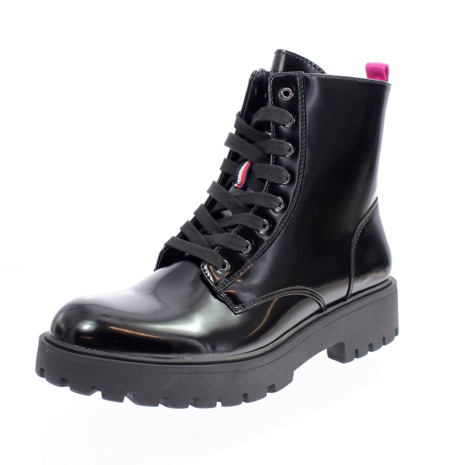 TOMMY HILFIGER Anfibi lucidi in sintetico black Scarpe Ragazza