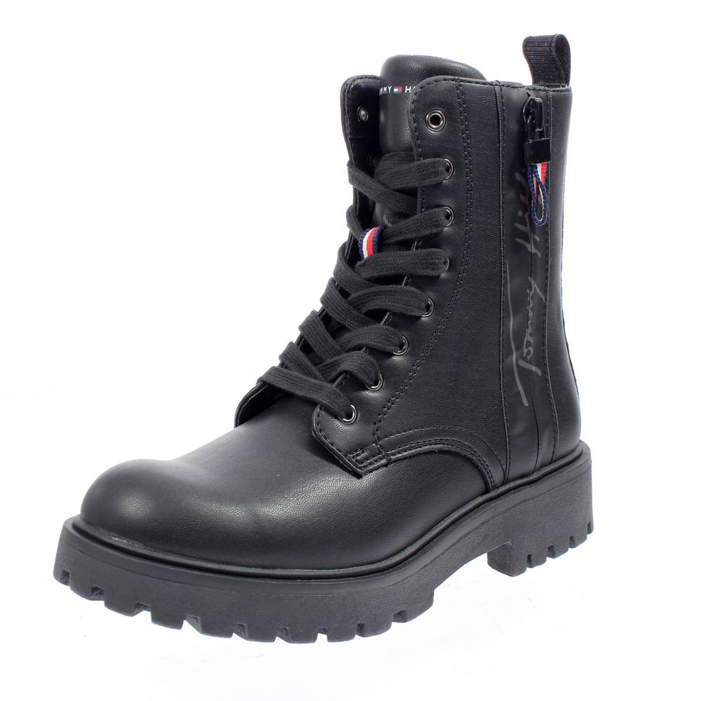 TOMMY HILFIGER Anfibi opachi in sintetico black Scarpe Ragazza ...