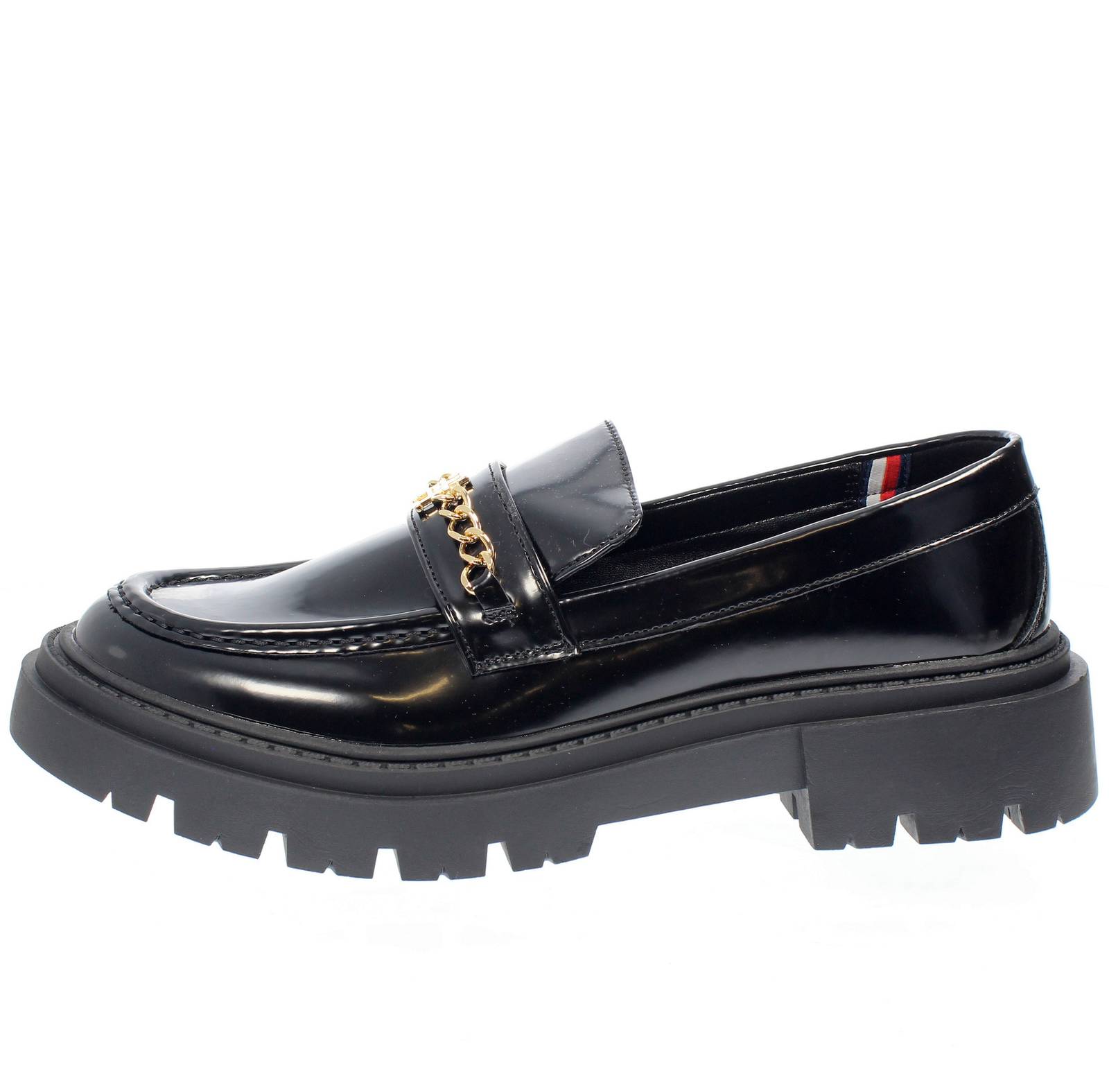 TOMMY HILFIGER Carrarmato patent leather loafers Woman black Photo 3
