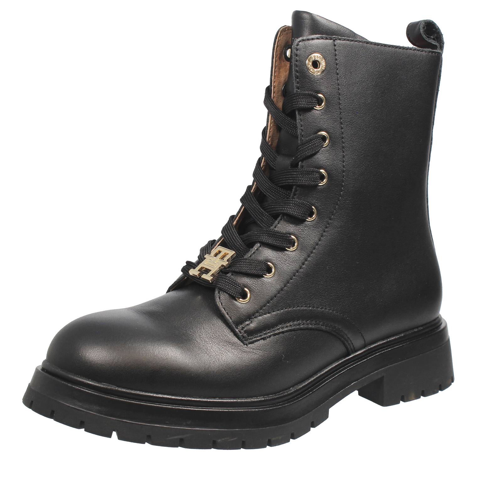 TOMMY HILFIGER Leder-Amphibien Damen schwarz