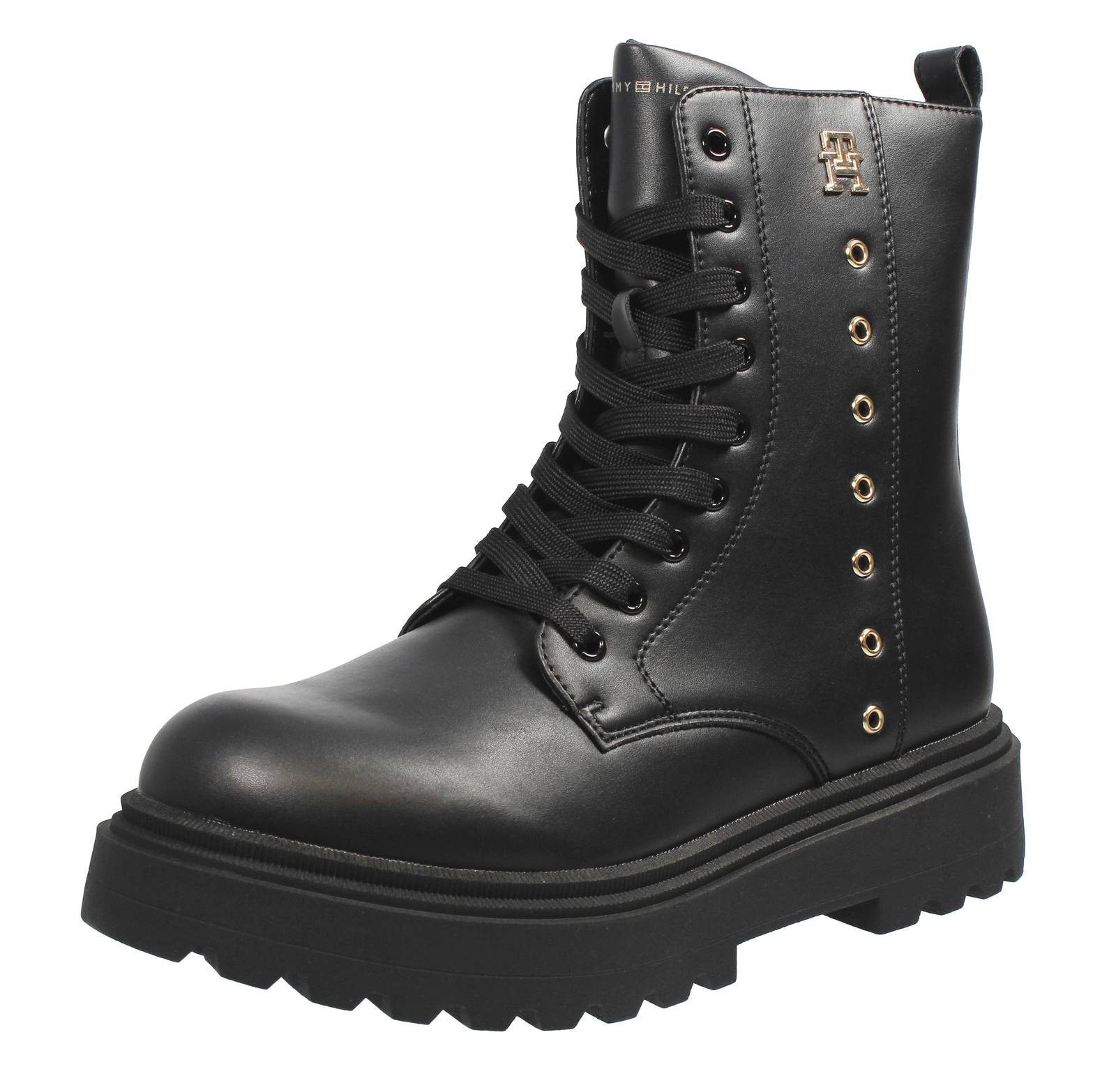 TOMMY HILFIGER Gepanzerte Stiefelette mit Reißverschluss Damen schwarz