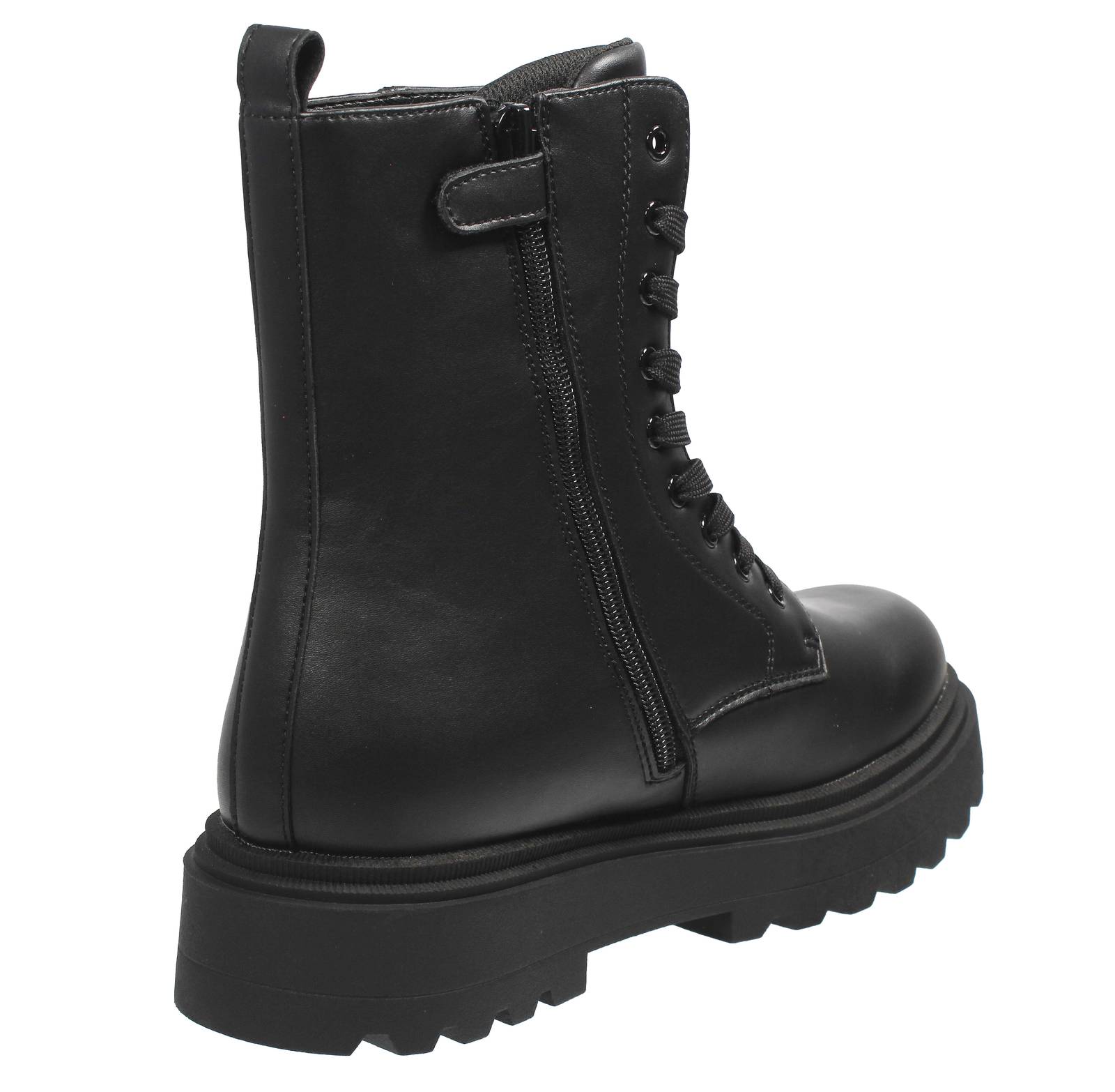 TOMMY HILFIGER Anfibi carrarmato con cerniera Donna nero Foto 4