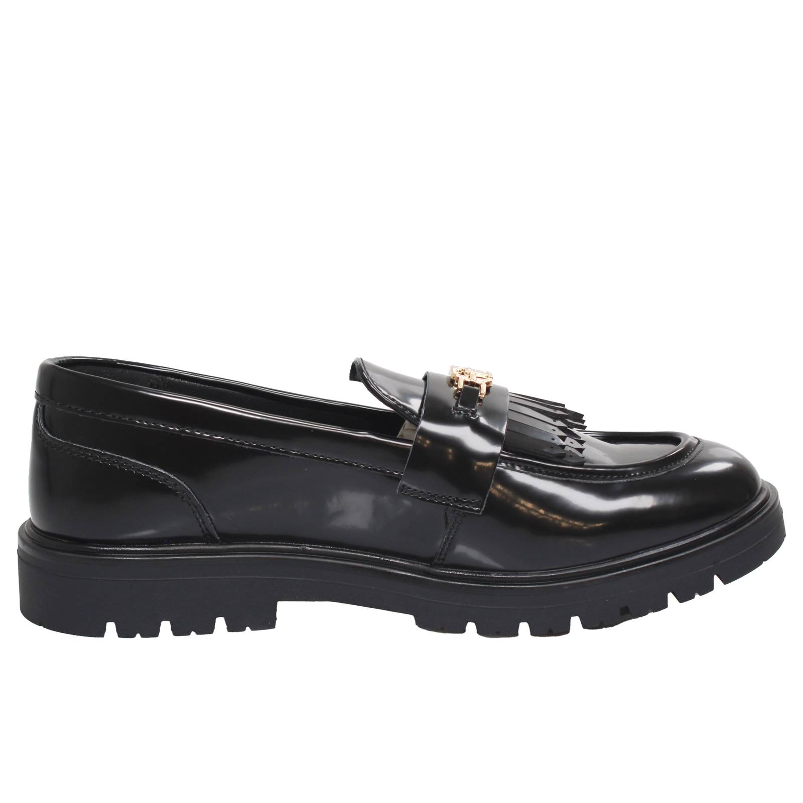 TOMMY HILFIGER Carrarmato patent leather loafers Woman black Photo 2