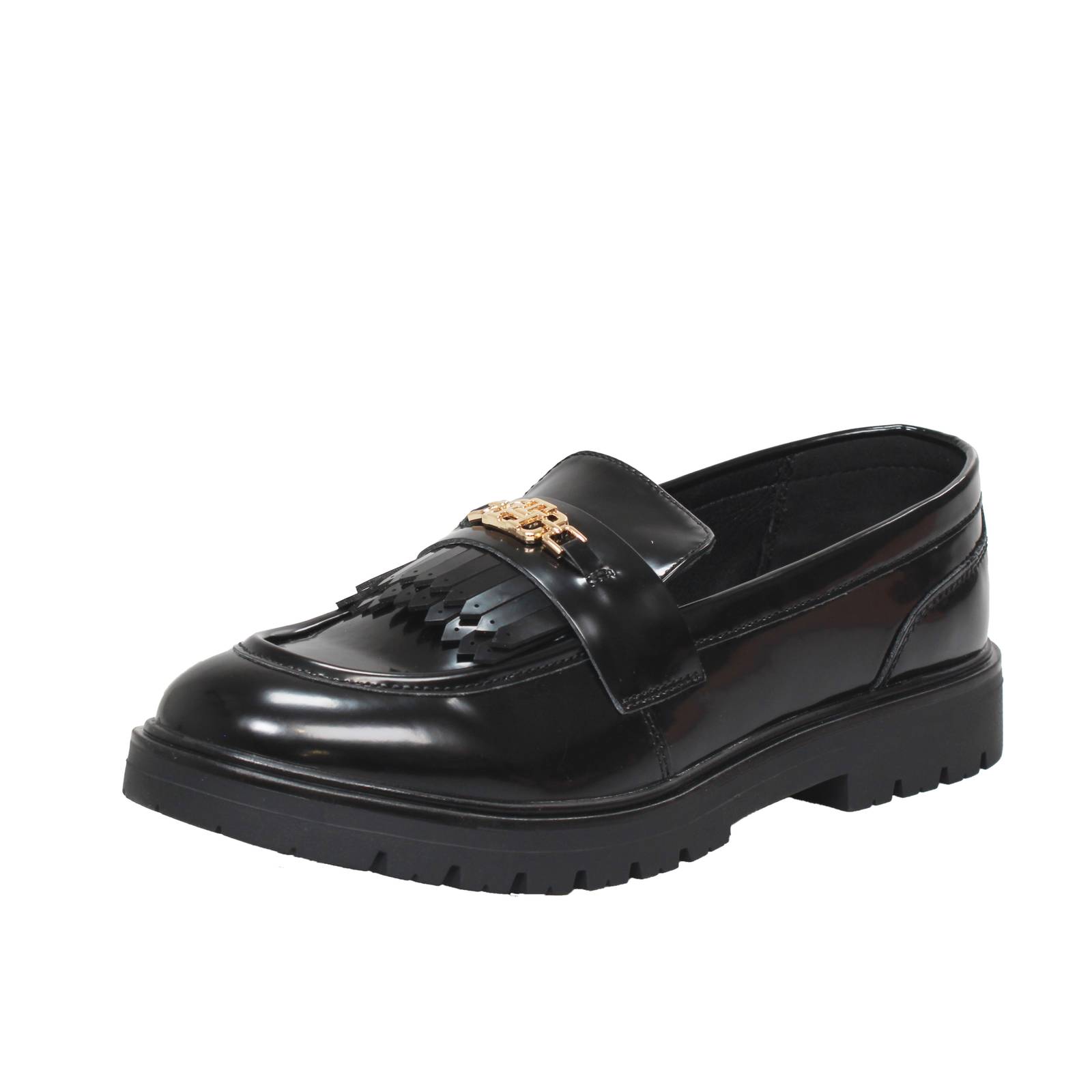 TOMMY HILFIGER Carrarmato Mokassins aus Lackleder Damen schwarz