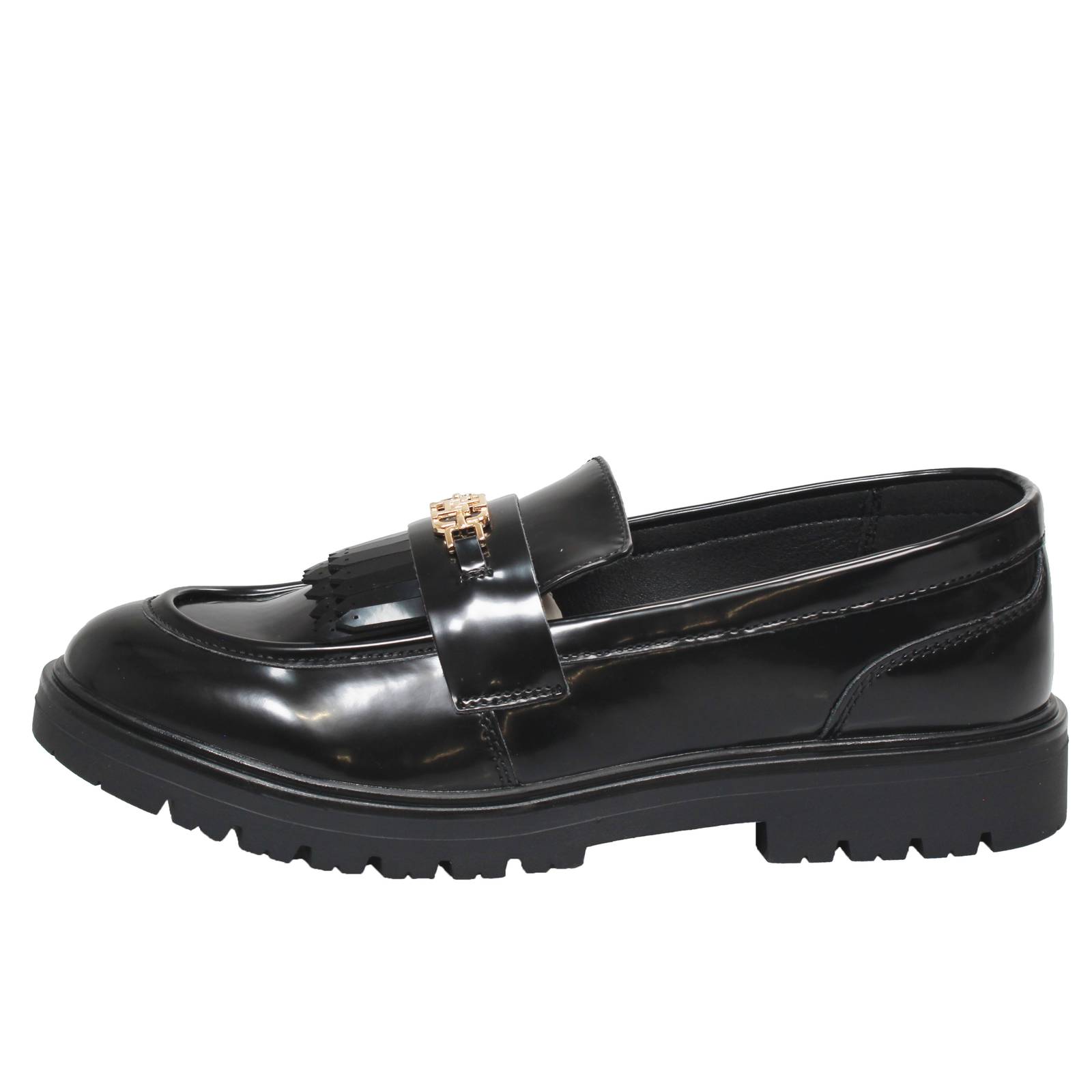 TOMMY HILFIGER Carrarmato patent leather loafers Woman black Photo 3