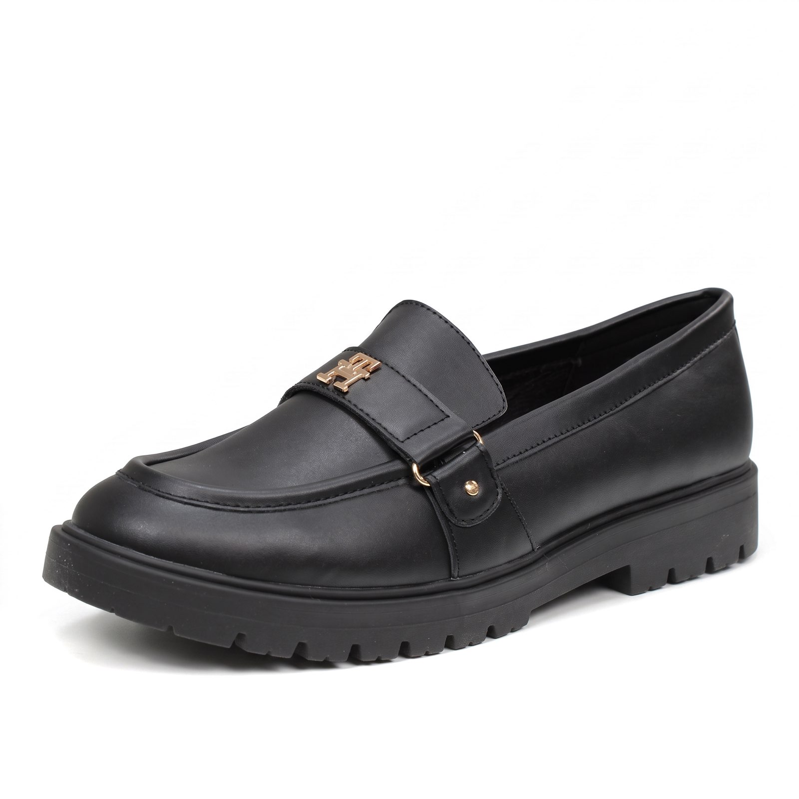 TOMMY HILFIGER Plateau-Mokassins Damen schwarz