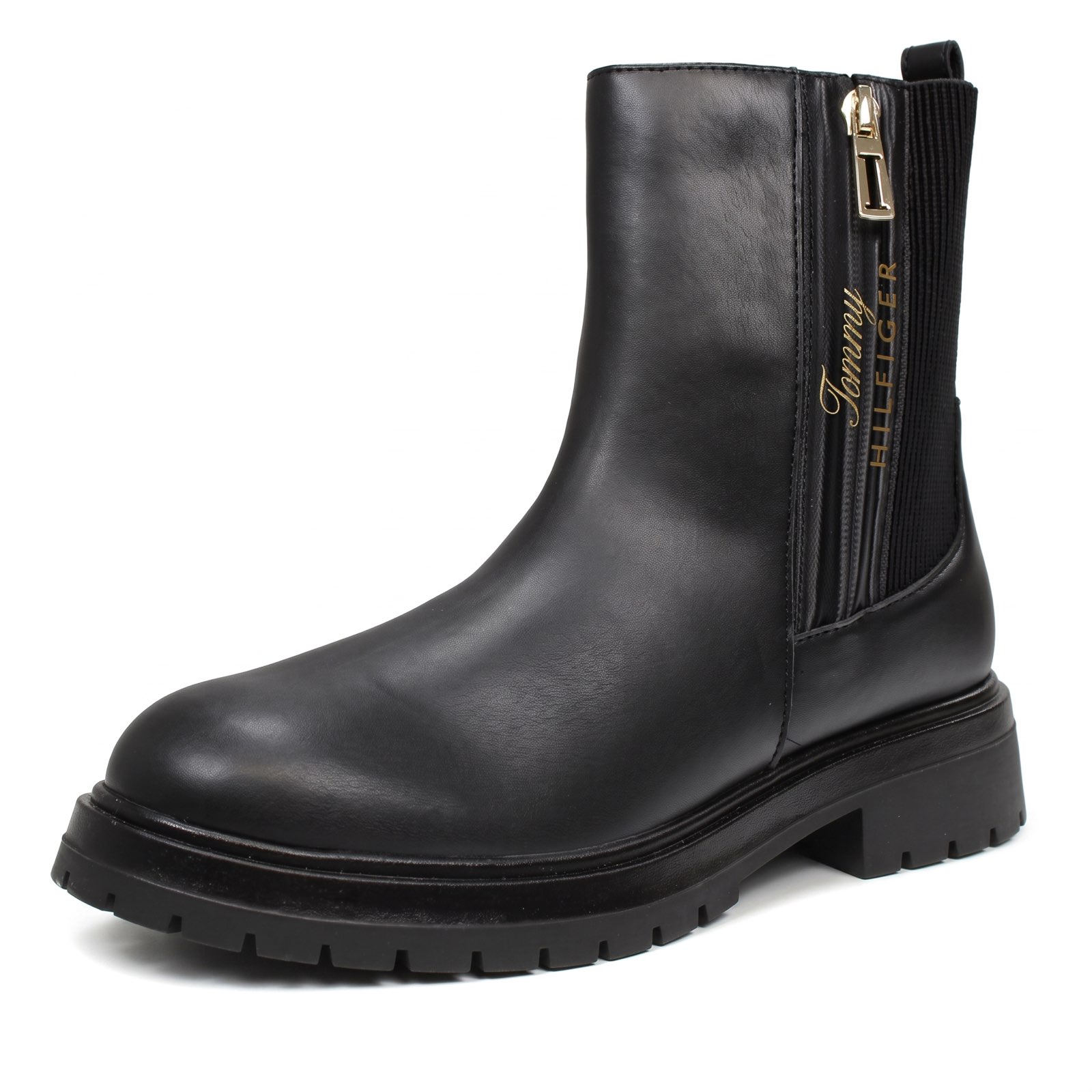 TOMMY HILFIGER Chelsea-Stiefel mit Reißverschlüssen Damen schwarz